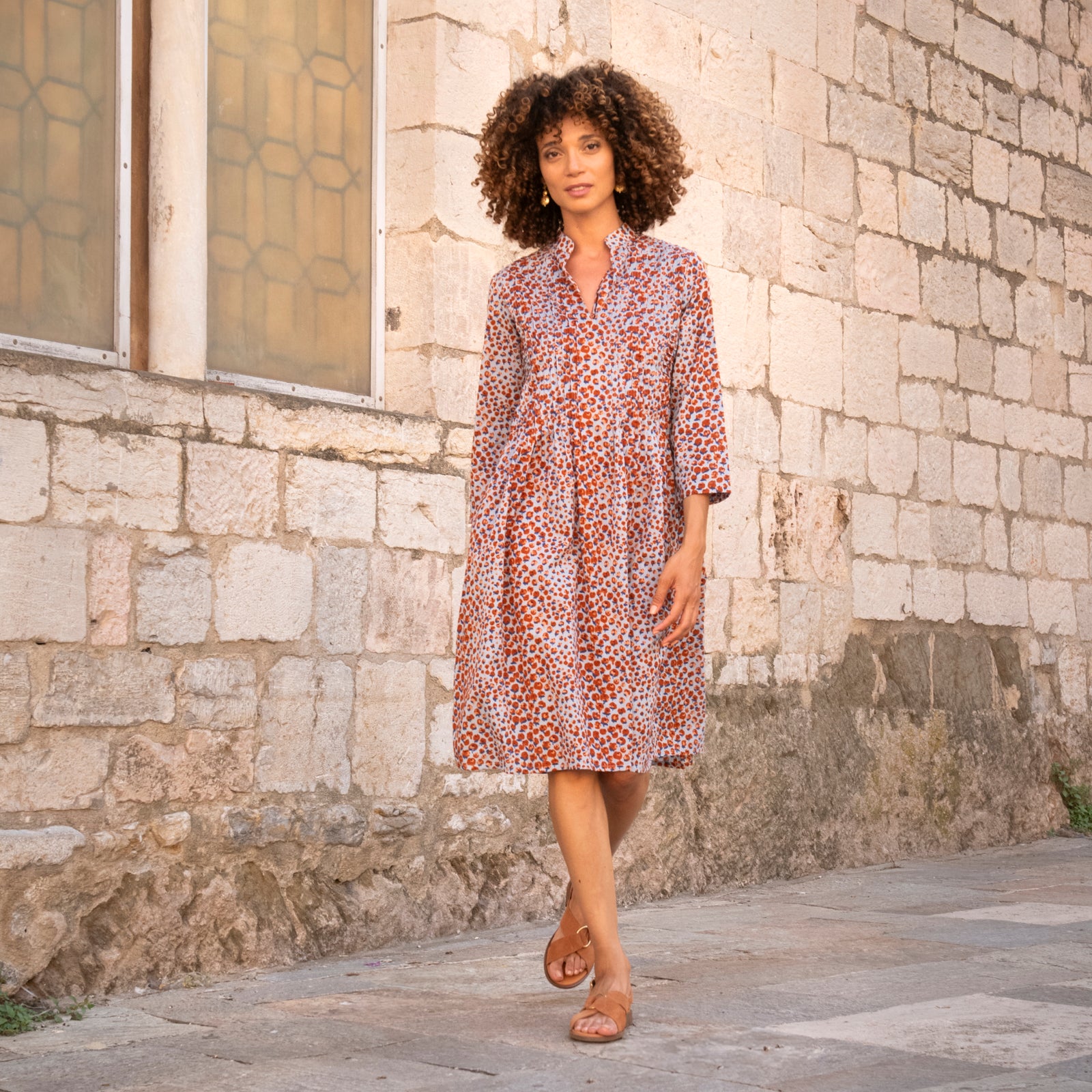 Marie Dress Campo 100% Coton - Orange ORANGE