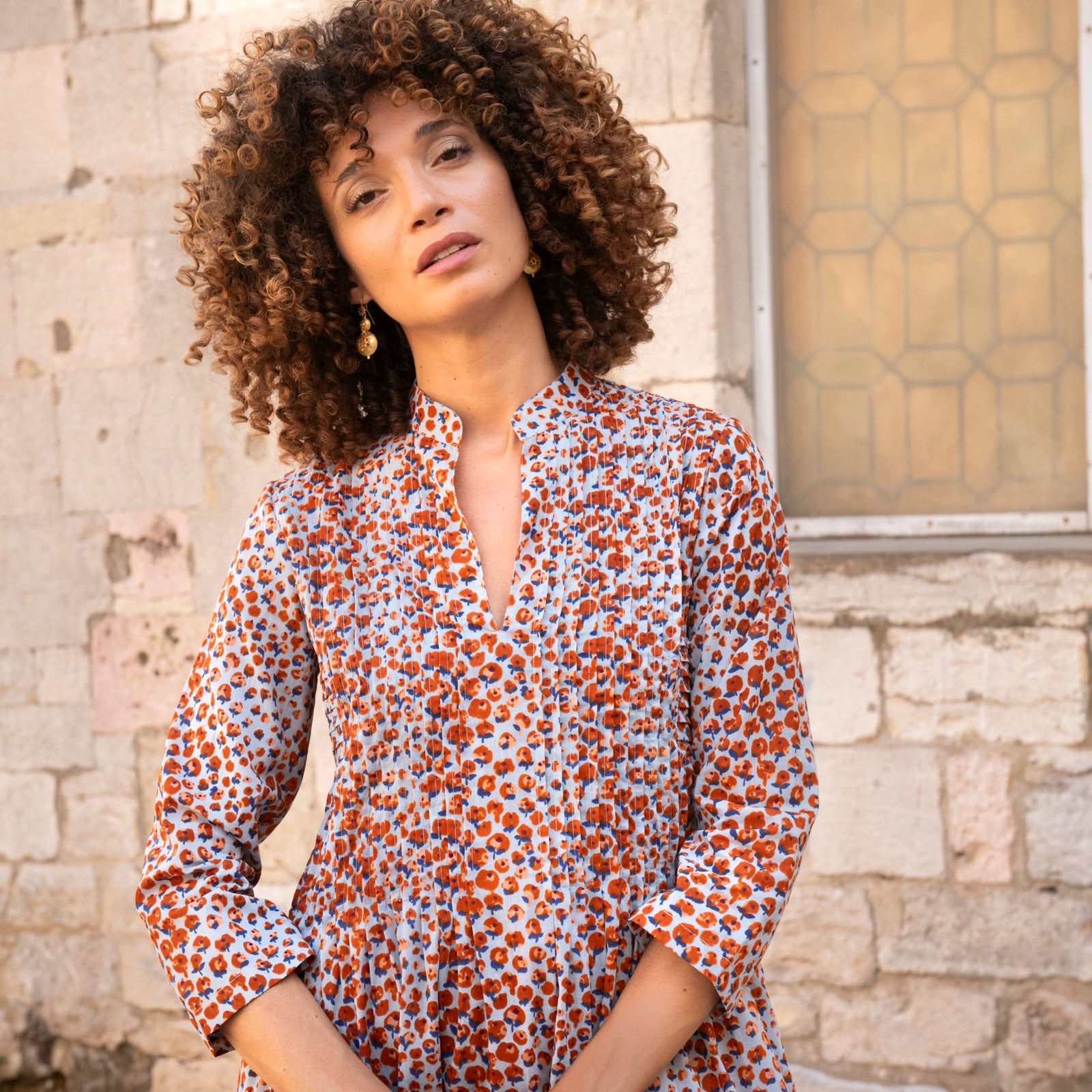 Marie Dress Campo 100% Coton - Orange ORANGE