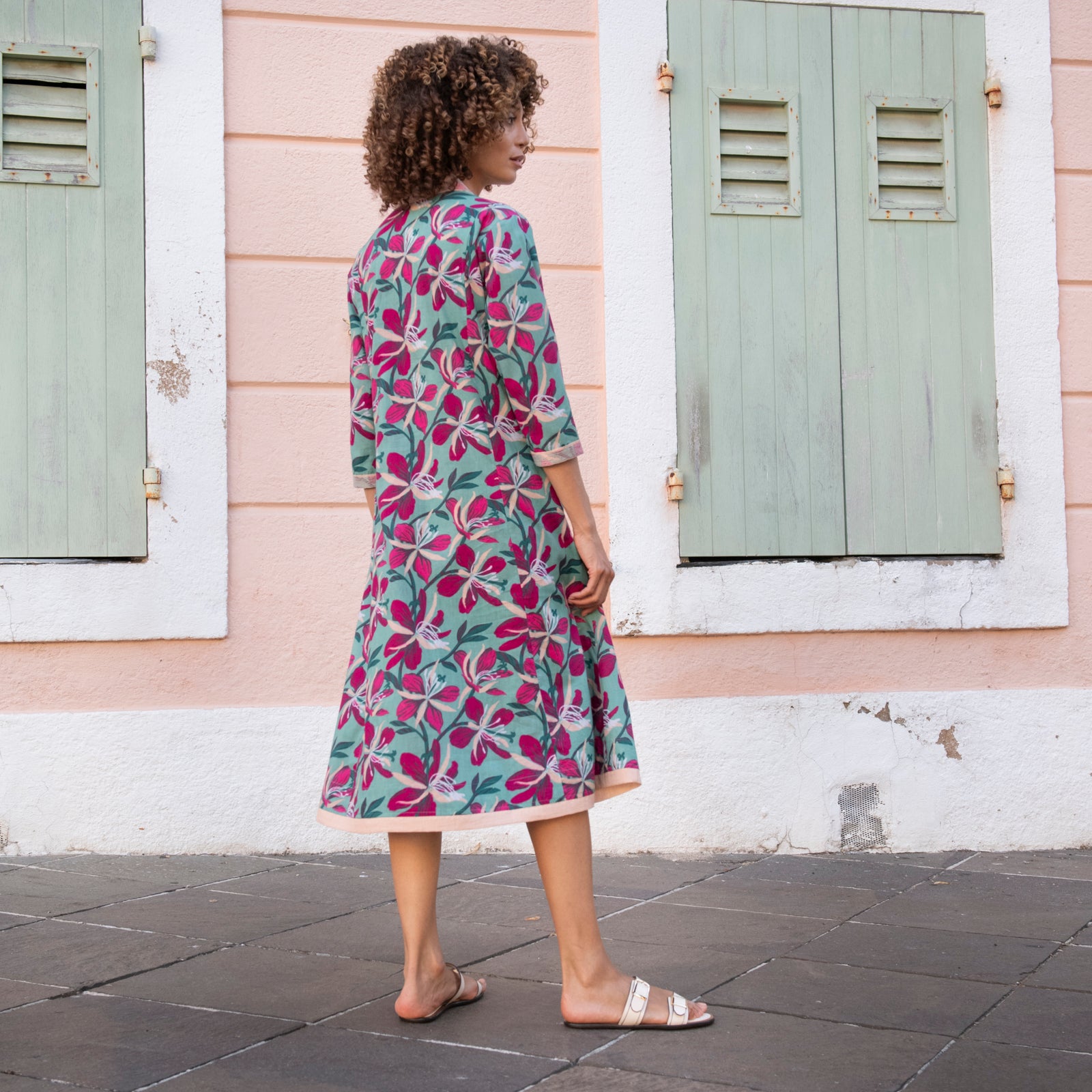 Anaelle Dress Myra 100% Coton - Green GREEN