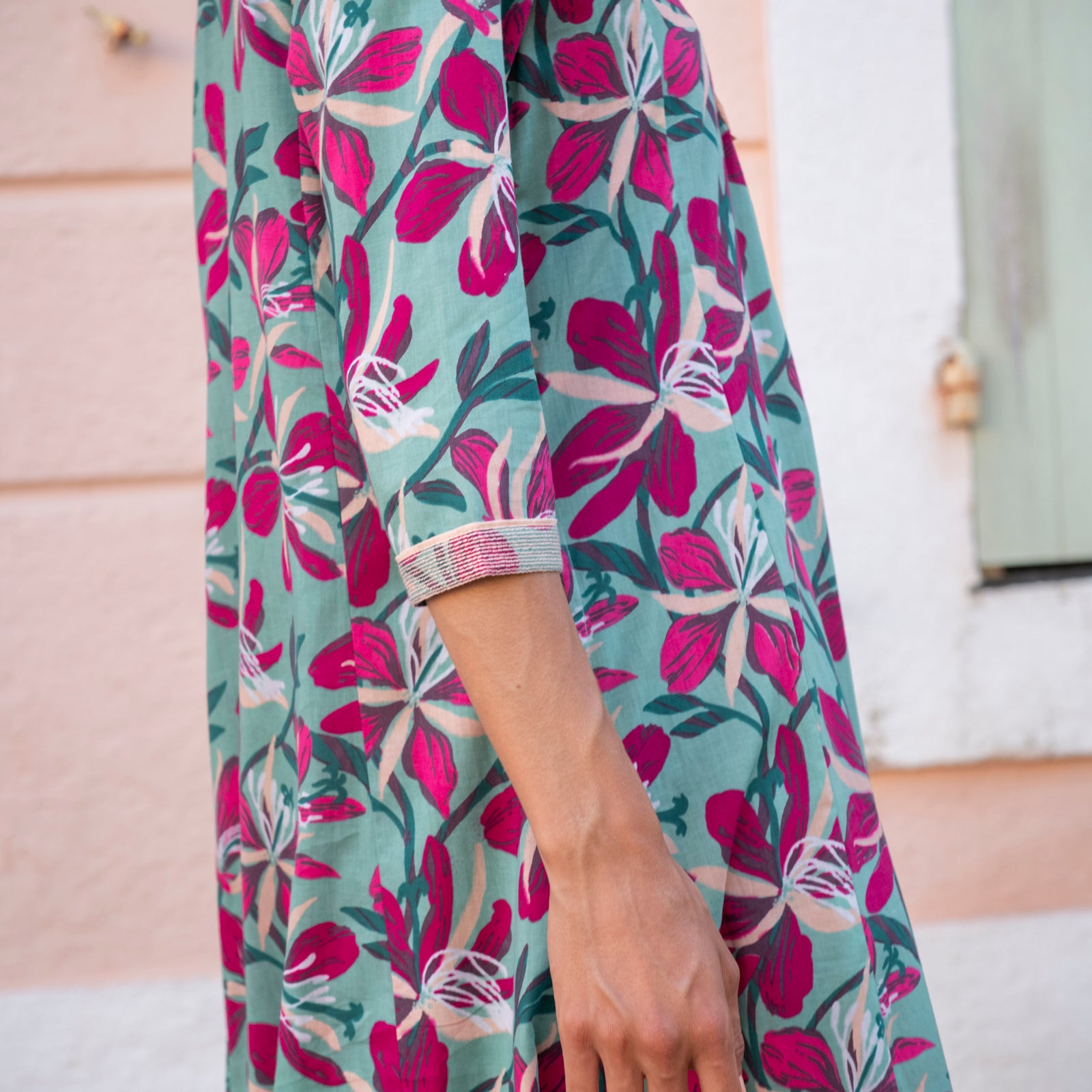 Anaelle Dress Myra 100% Coton - Green GREEN