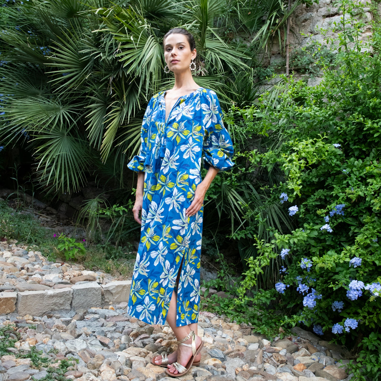 Virginia Dress Myra 100% Coton - Blue BLUE