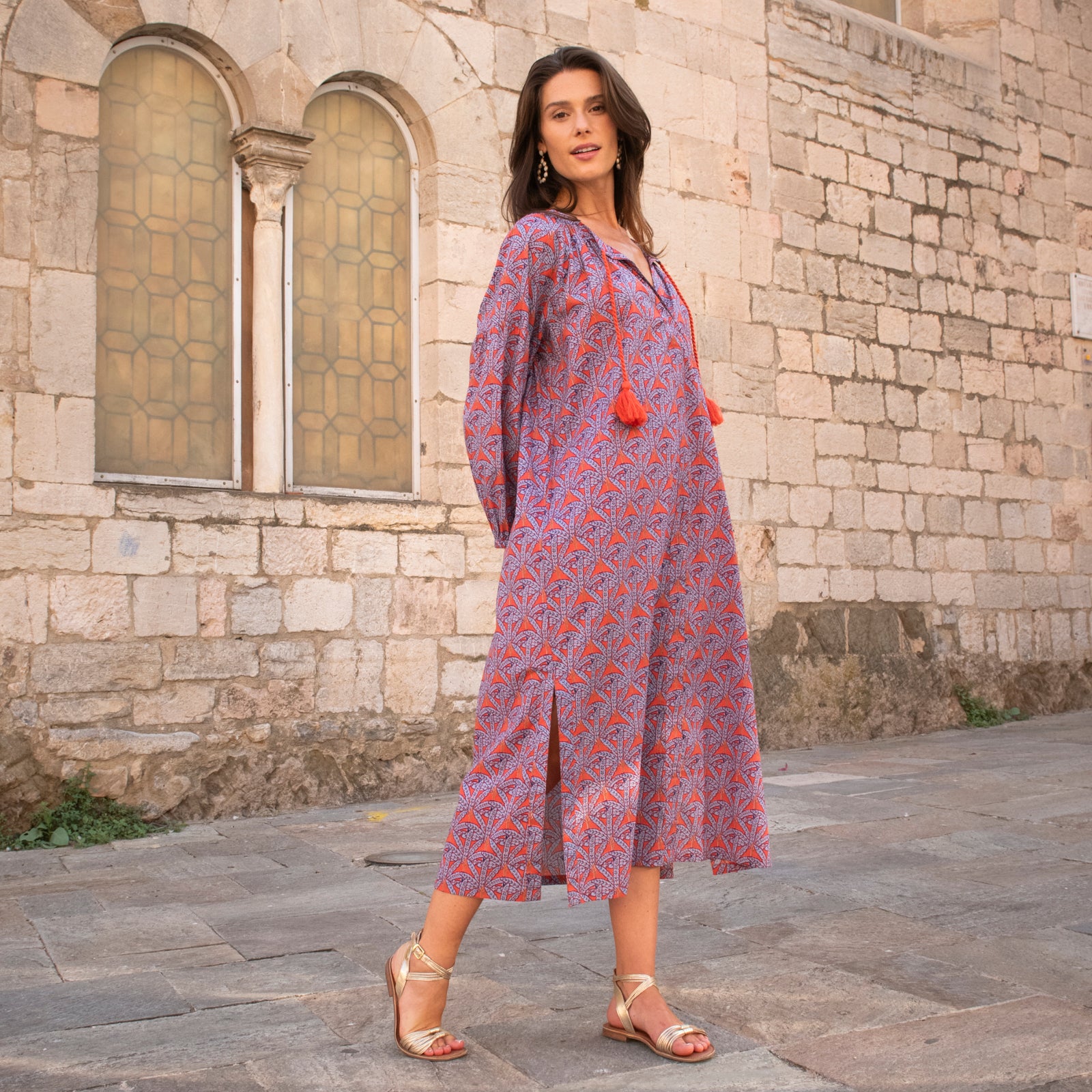 Virginia Dress Palmer 100% Coton - Orange ORANGE