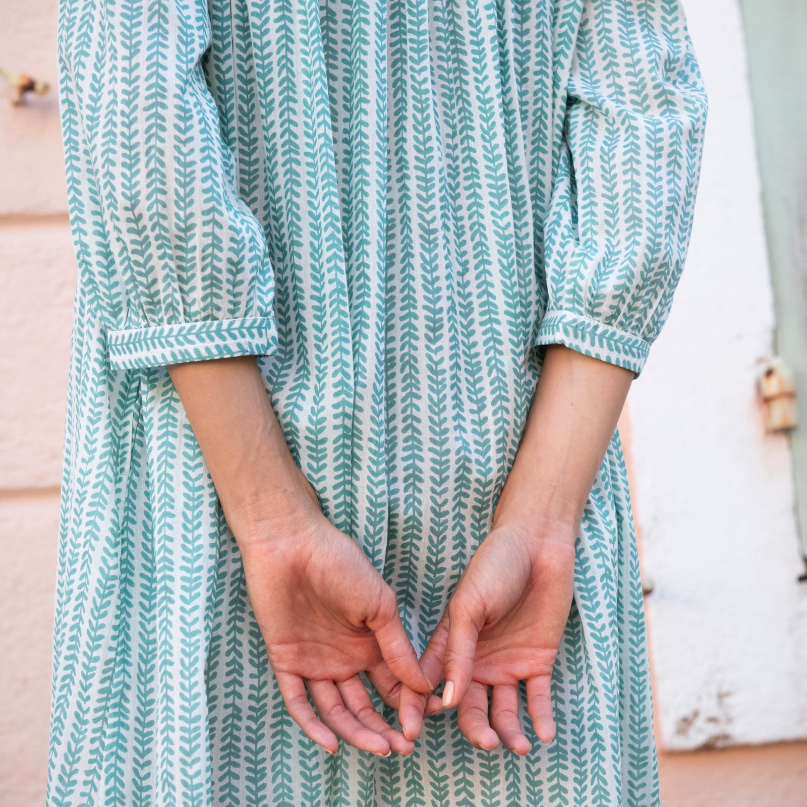 Cerise Dress Bormette 100% Coton - Green GREEN