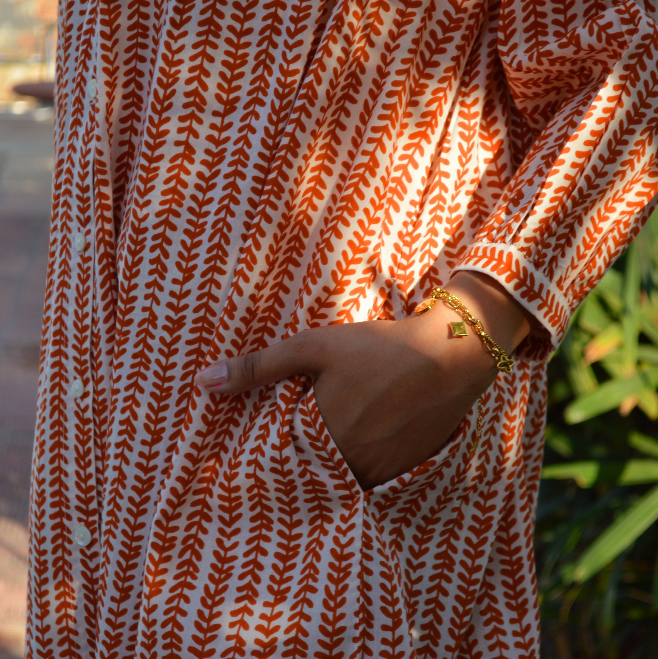 Cerise Dress Bormette 100% Coton - Orange ORANGE