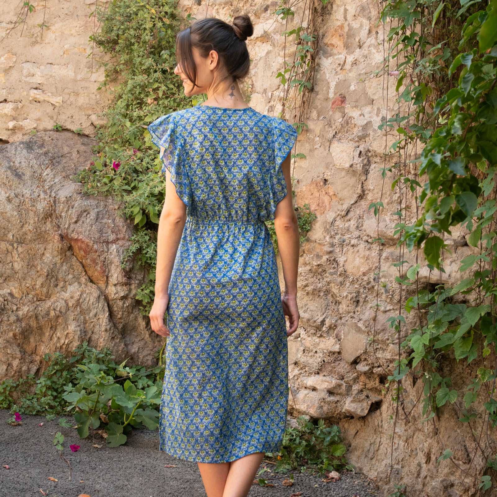 Lucy Frill Dress Opio 100% Coton - Blue BLUE