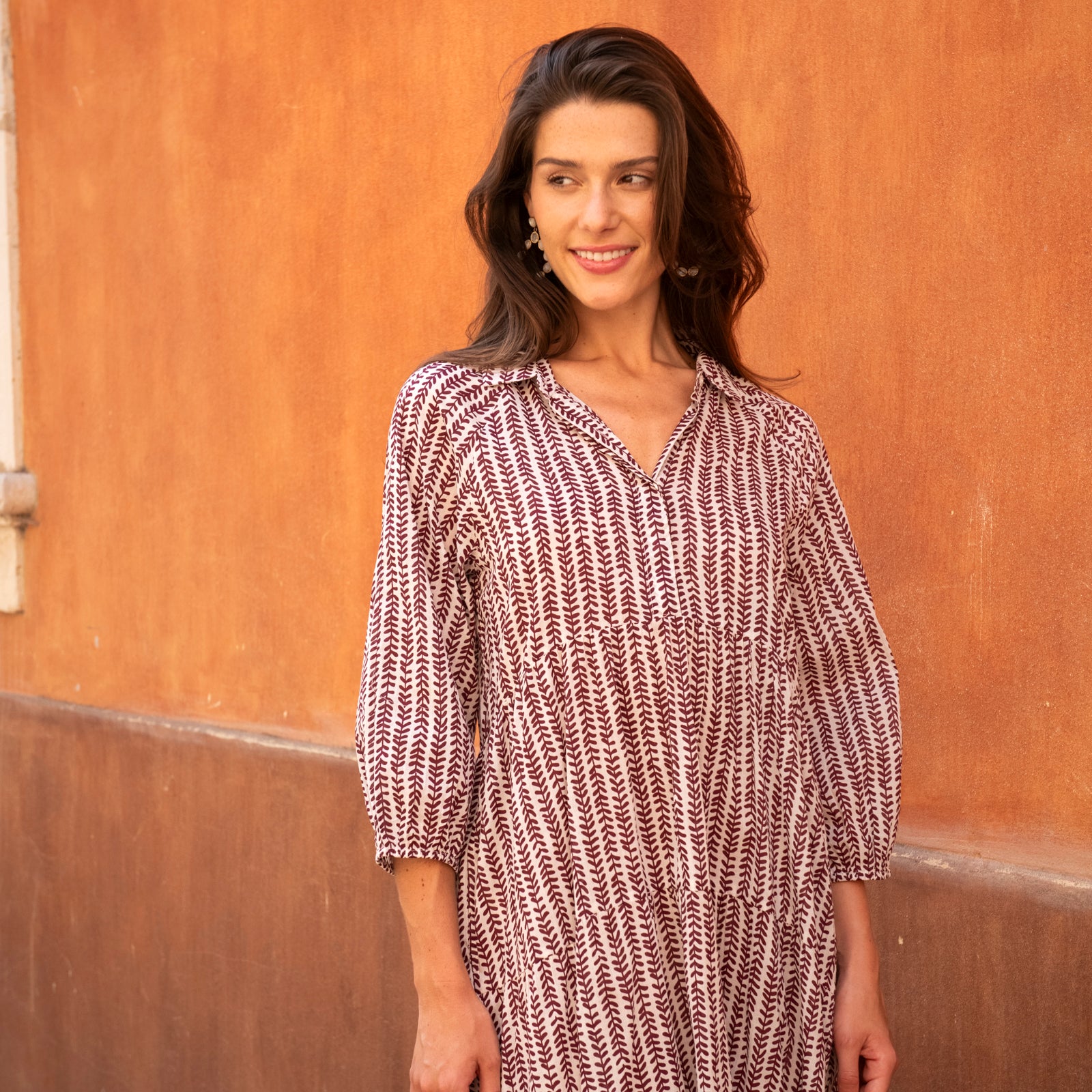 Mila Dress Bormette 100% Coton - Burgundy BURGUNDY