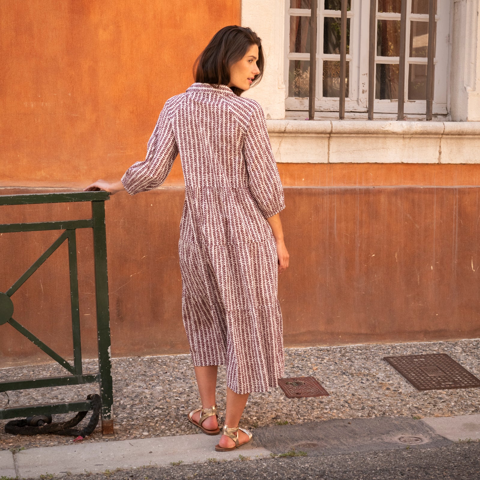 Mila Dress Bormette 100% Coton - Burgundy BURGUNDY