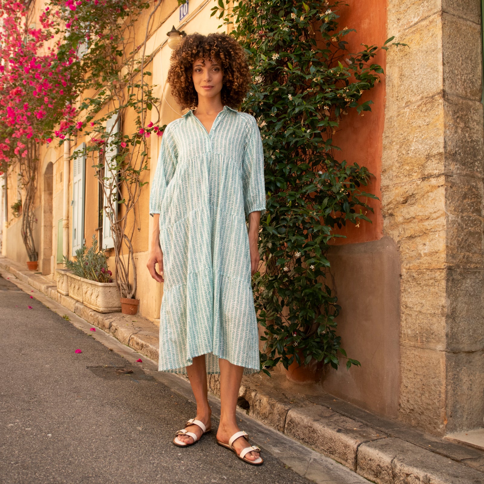 Mila Dress Bormette 100% Coton - Green GREEN