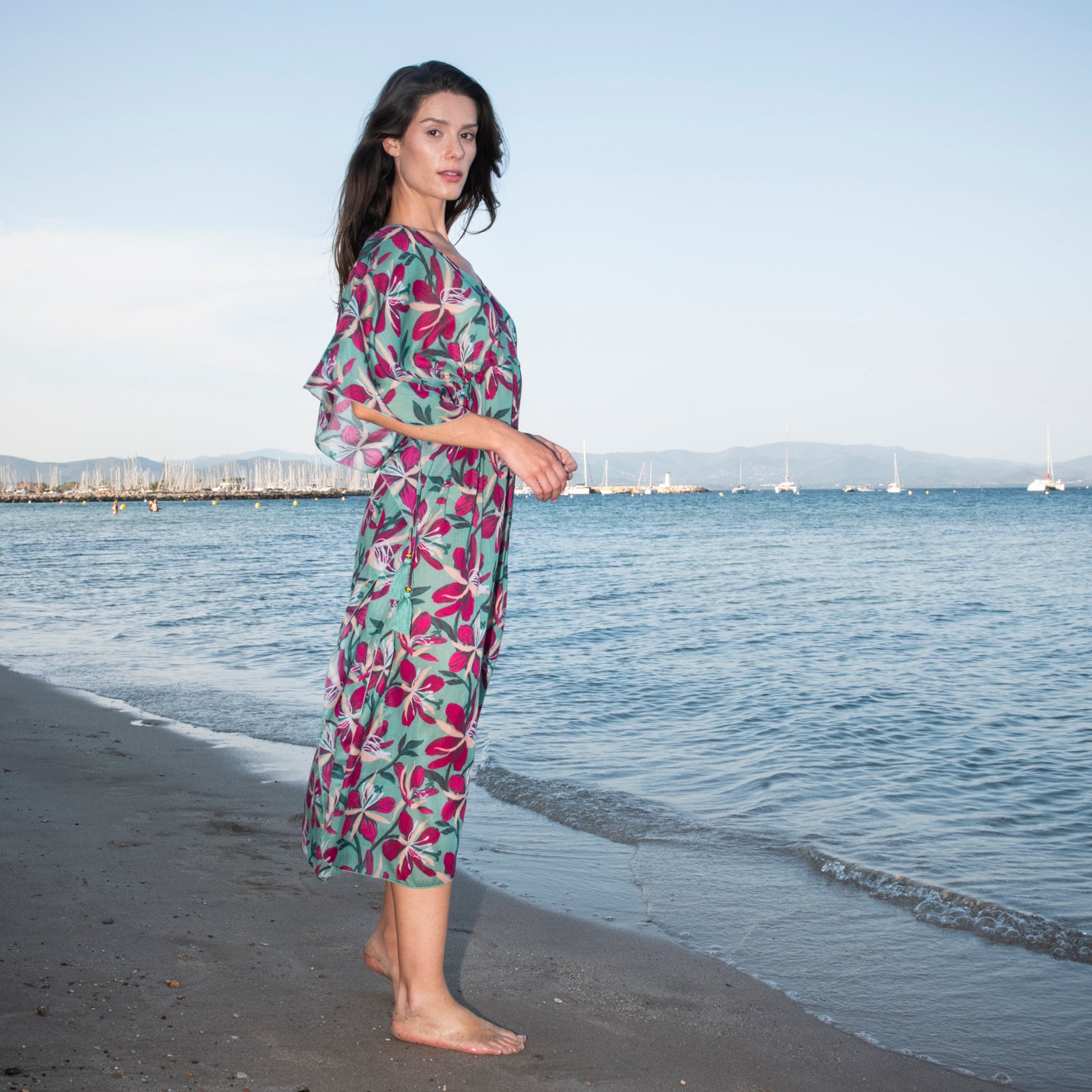 Alix Caftan Myra 100% Coton - Green GREEN