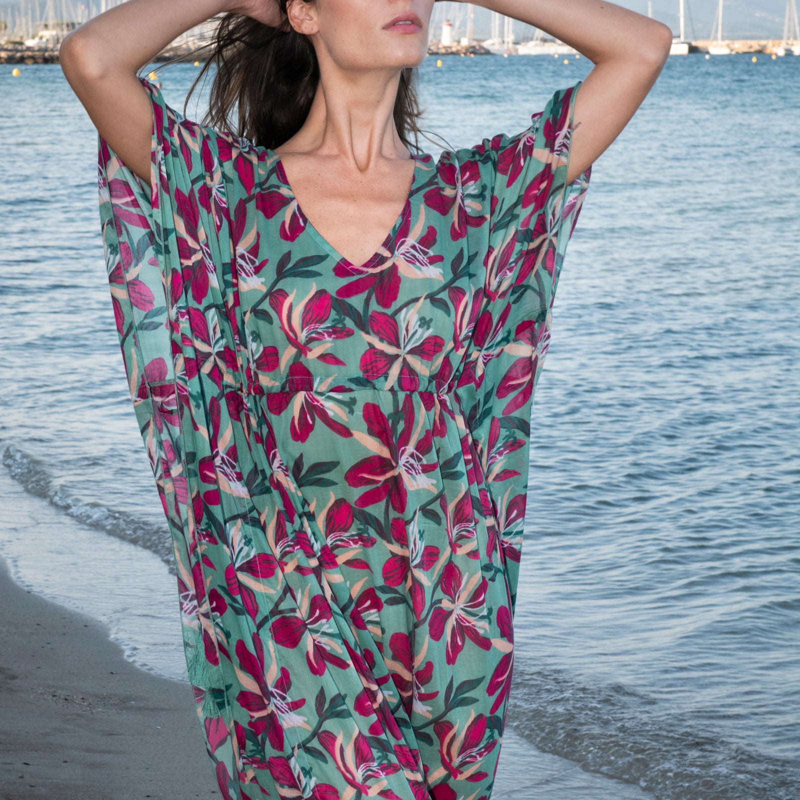 Alix Caftan Myra 100% Coton - Green GREEN