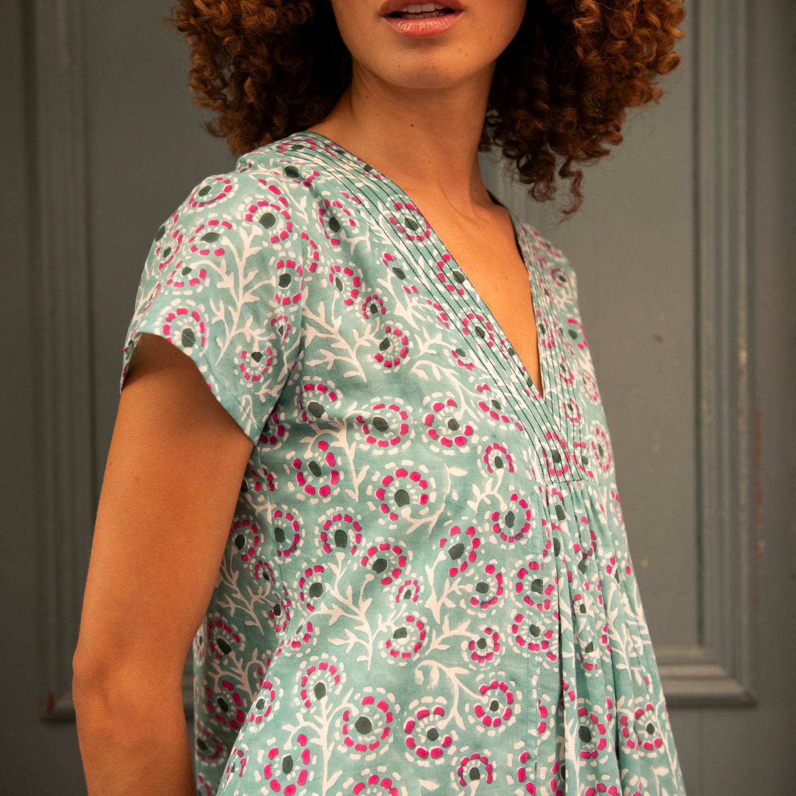 Iris Long Dress Eze 100% Organic Cotton - Green GREEN