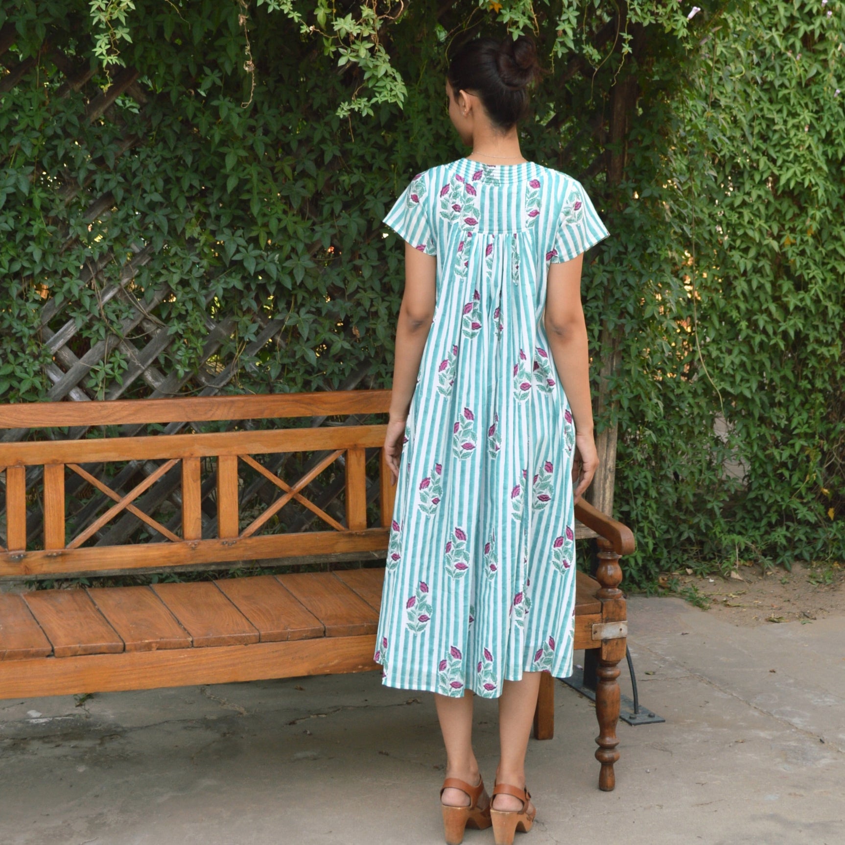 Irissou Long Dress Beaulieu 100% Organic Cotton - Green GREEN