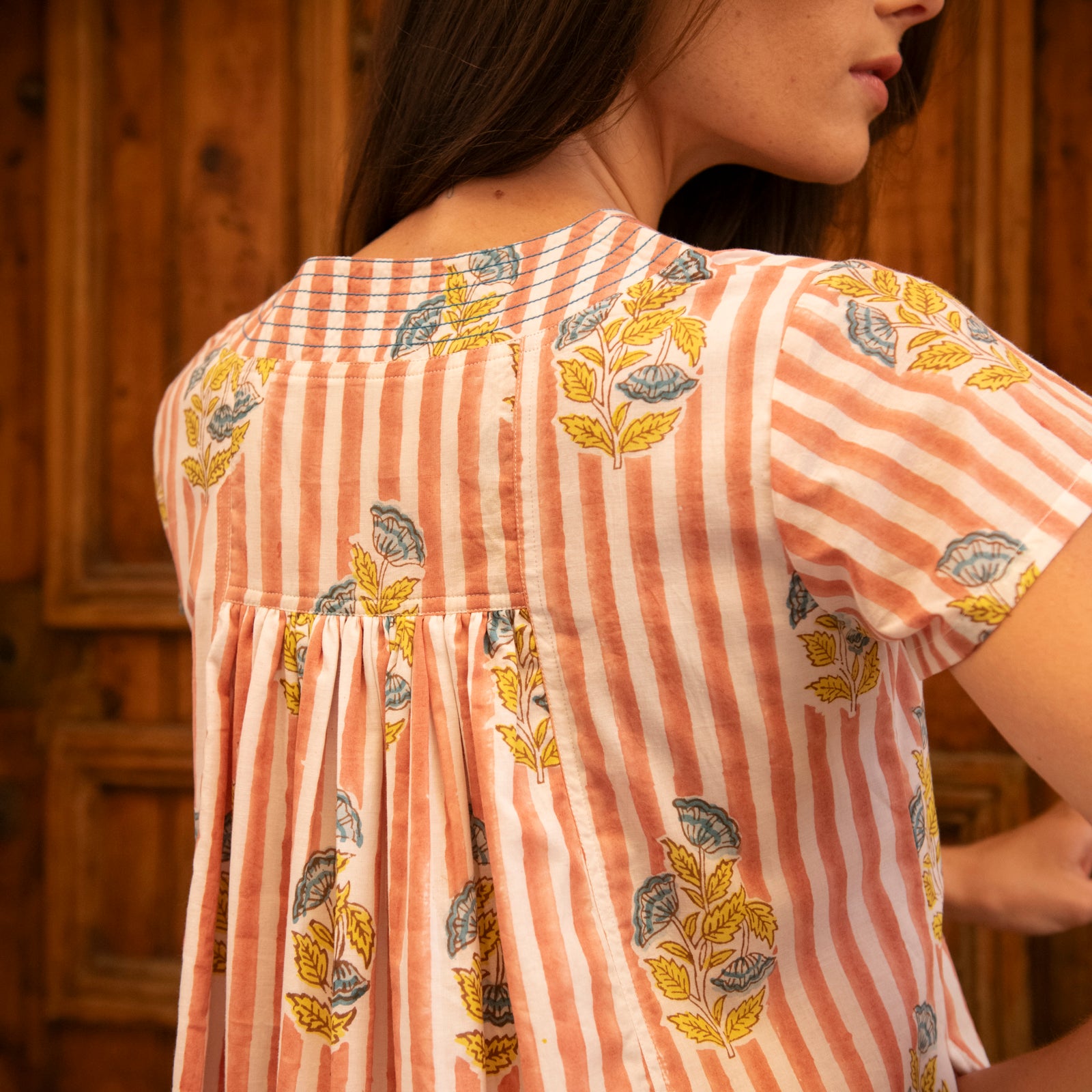 Iris Long Dress Beaulieu 100% Organic Cotton - Peach PEACH