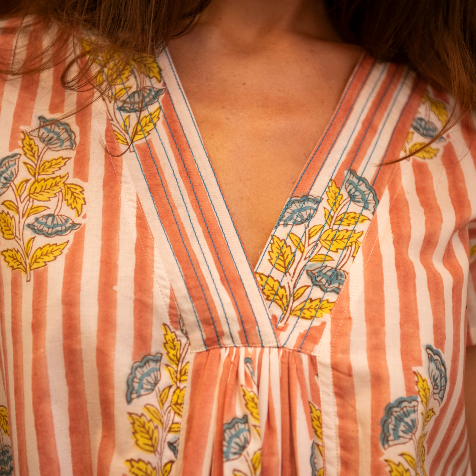 Iris Long Dress Beaulieu 100% Organic Cotton - Peach PEACH