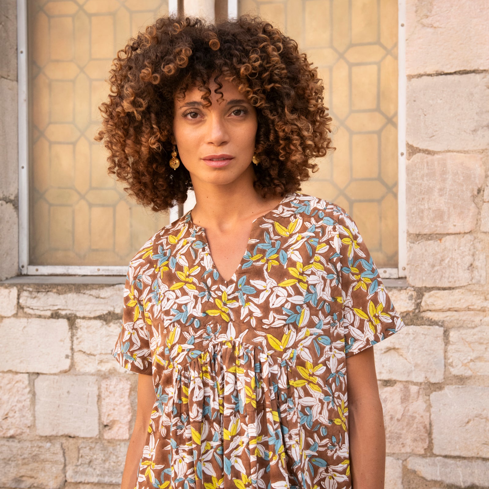 Nuala Dress Figuieres 100% Organic Cotton - Brown BROWN