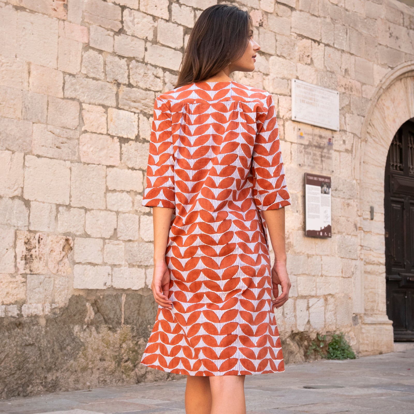 Louisa Dress Cap Estel 100% Organic Cotton - Orange ORANGE