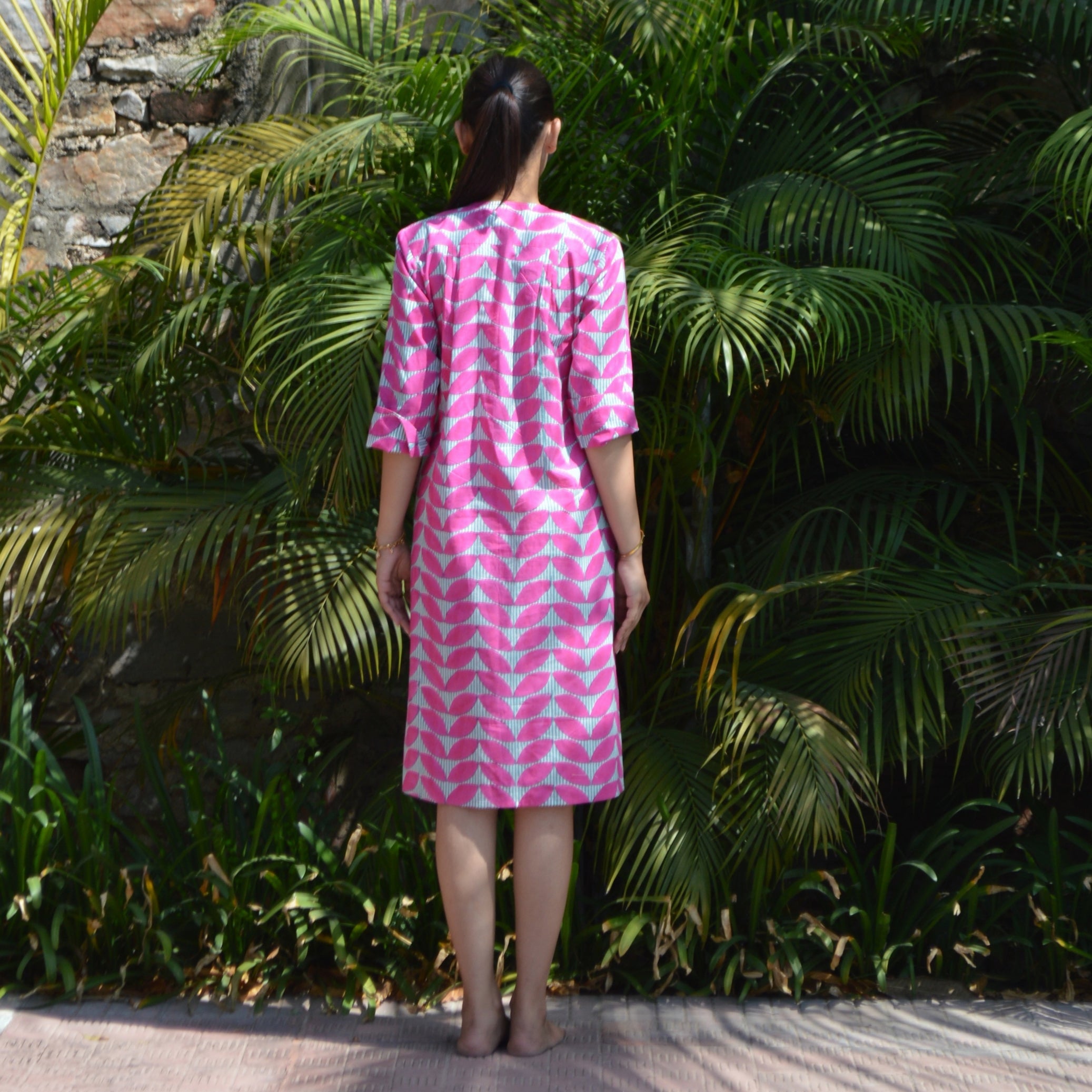 Louisa Dress Cap Estel 100% Organic Cotton - Pink PINK