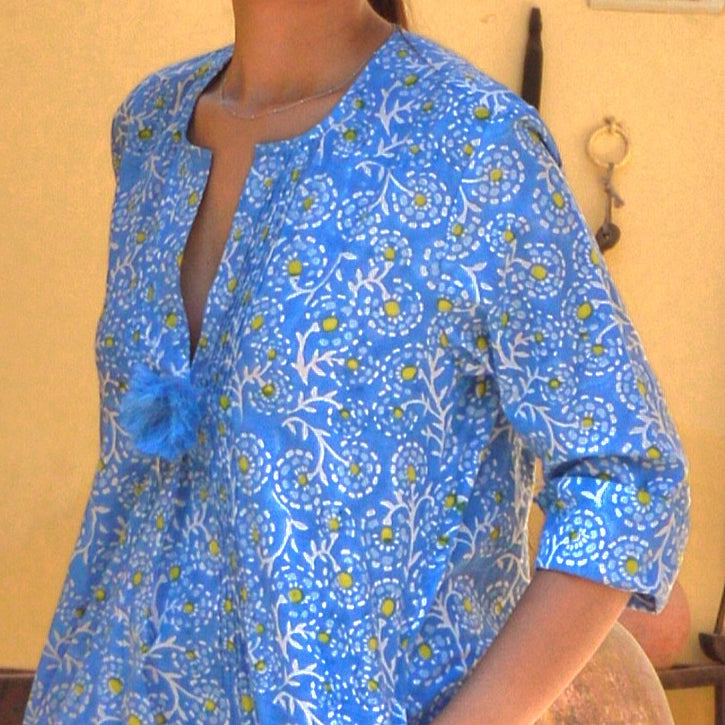 Louisa Dress Eze 100% Organic Cotton - Blue BLUE