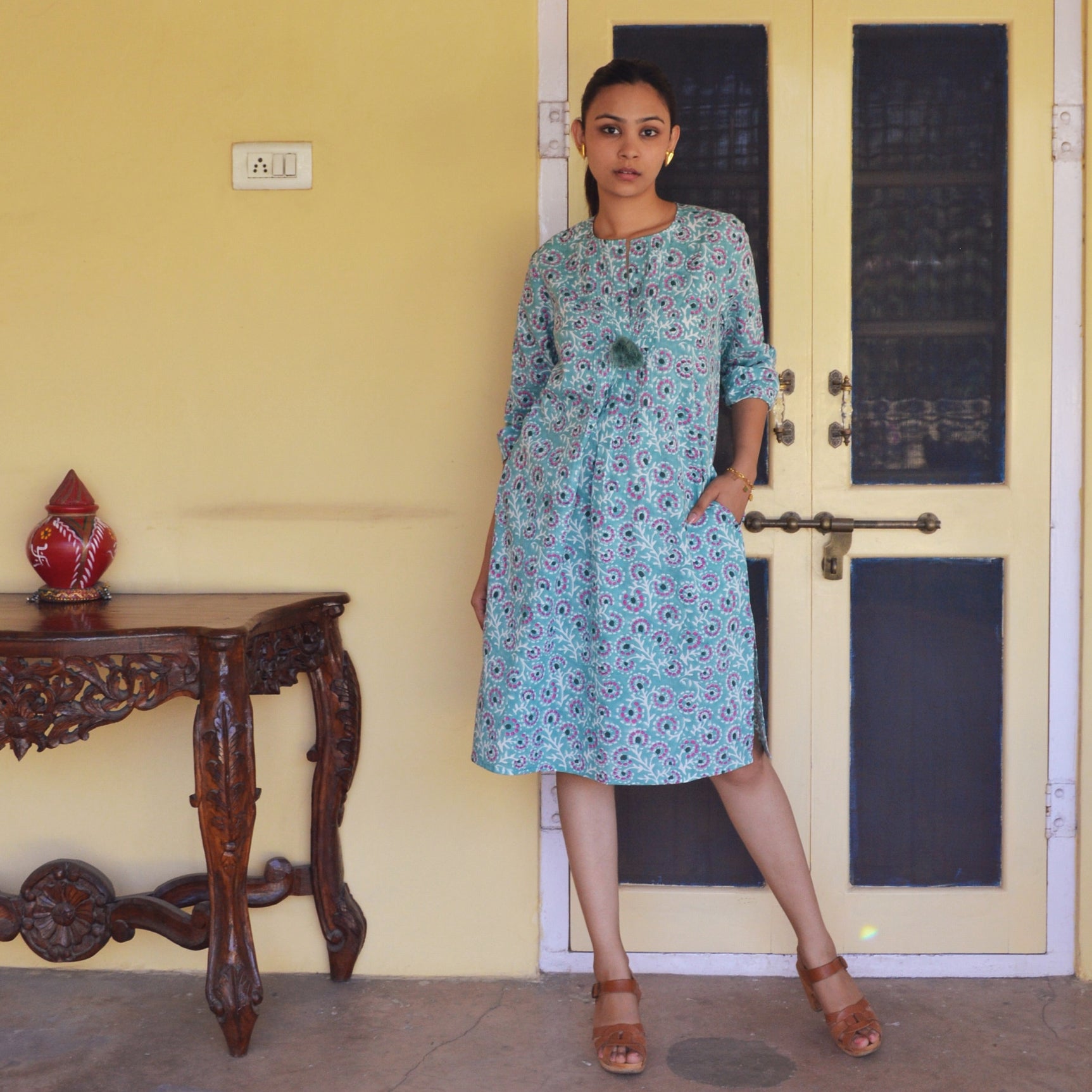 Louisa Dress Eze 100% Organic Cotton - Green GREEN