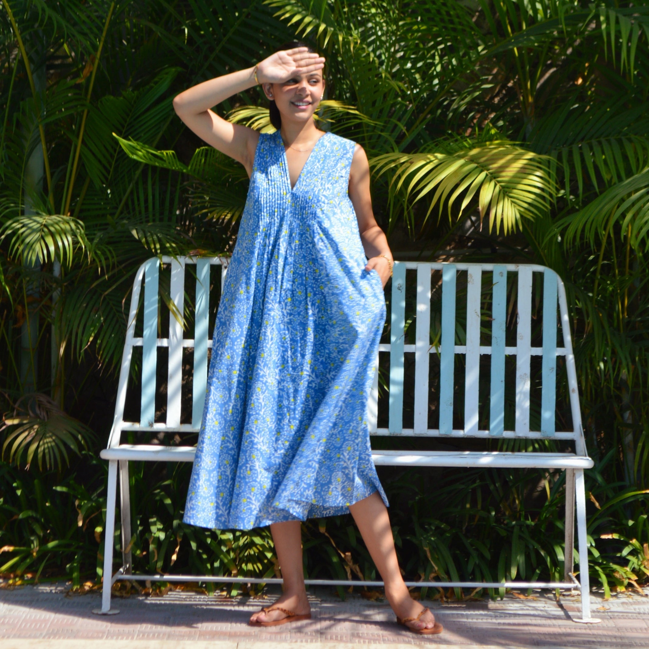 Amy Dress Eze 100% Organic Cotton - Blue BLUE