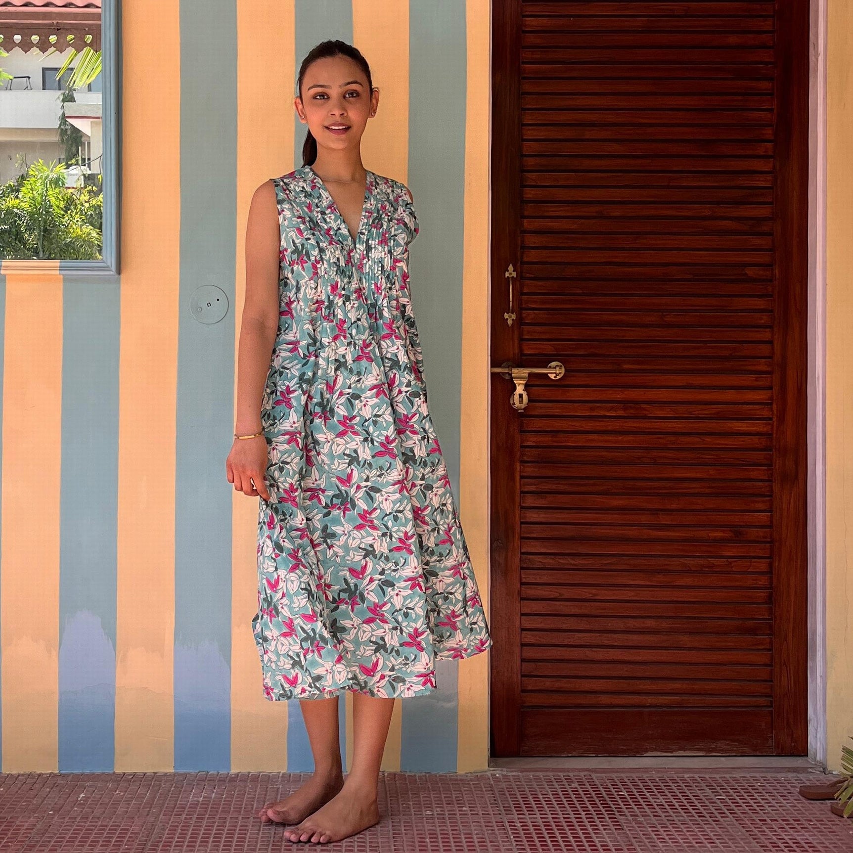 Amy Dress Figuieres 100% Organic Cotton - Green GREEN