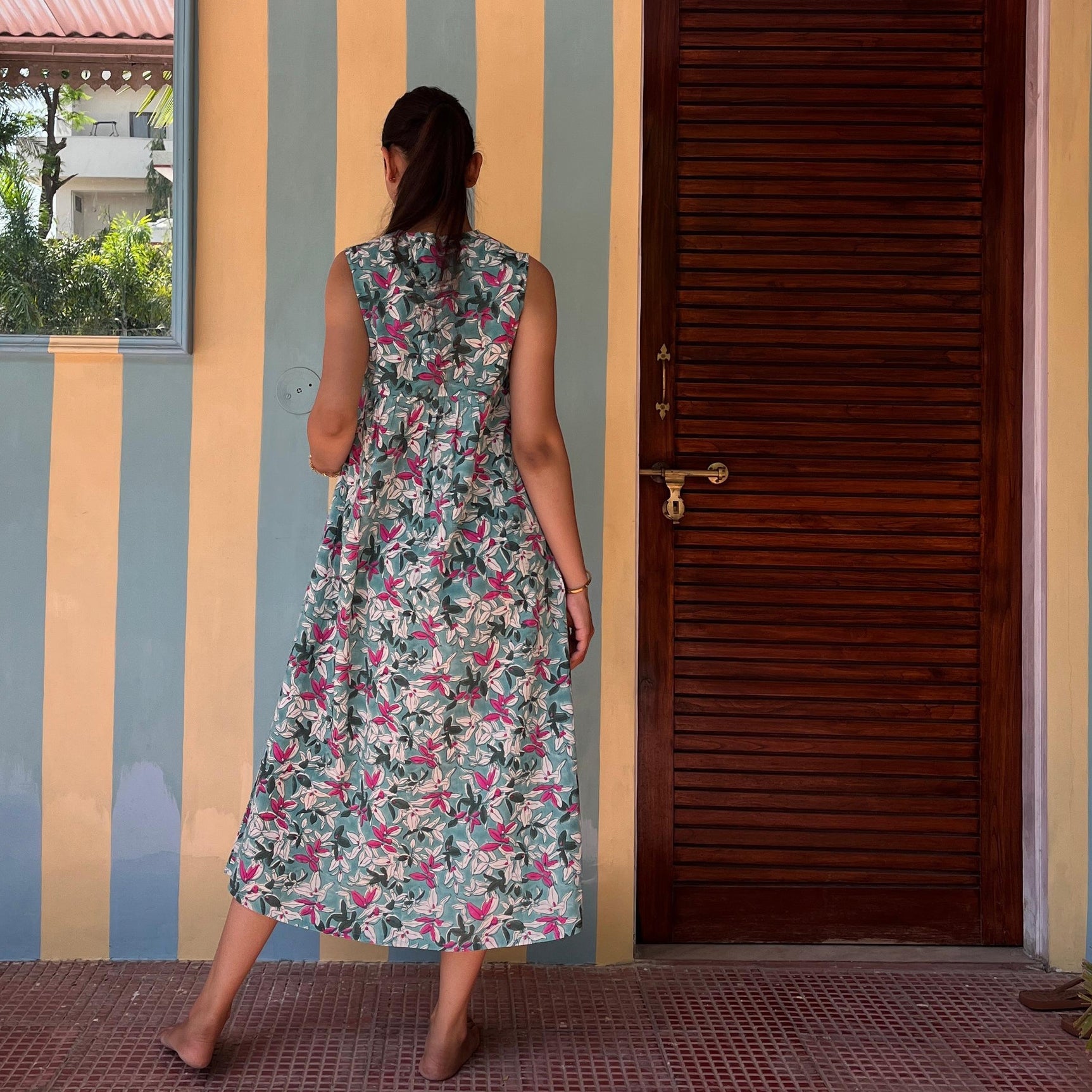 Amy Dress Figuieres 100% Organic Cotton - Green GREEN