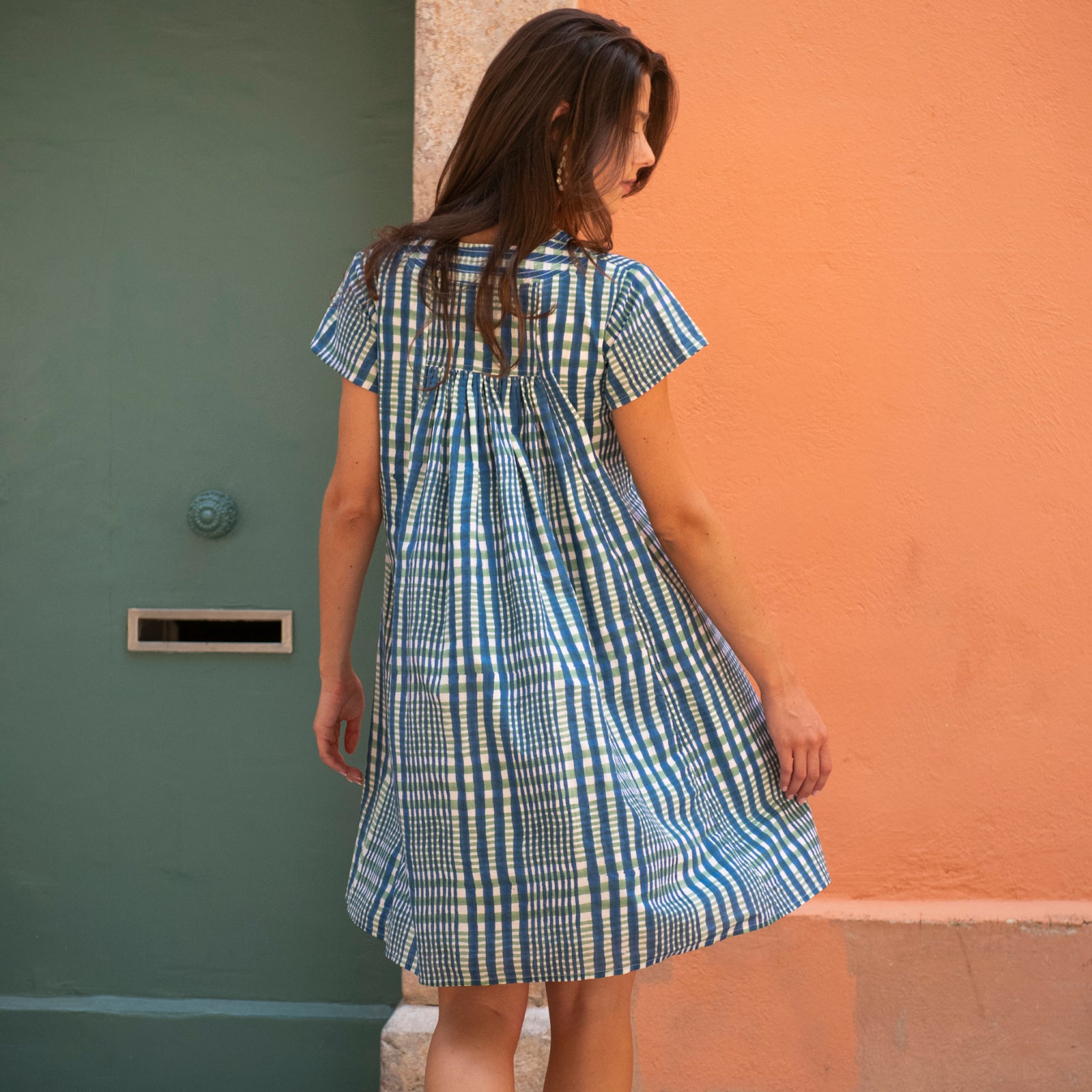 Iris Dress Nissa 100% Organic Cotton - Blue BLUE