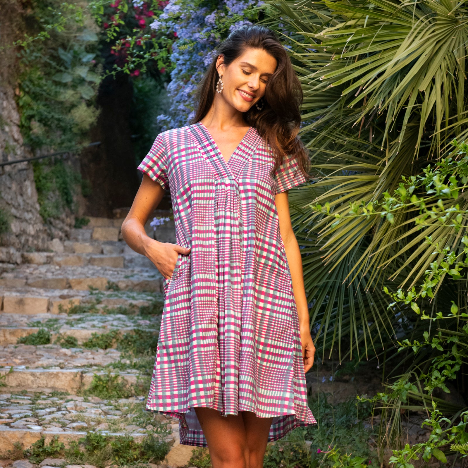 Iris Dress Nissa 100% Organic Cotton - Green GREEN