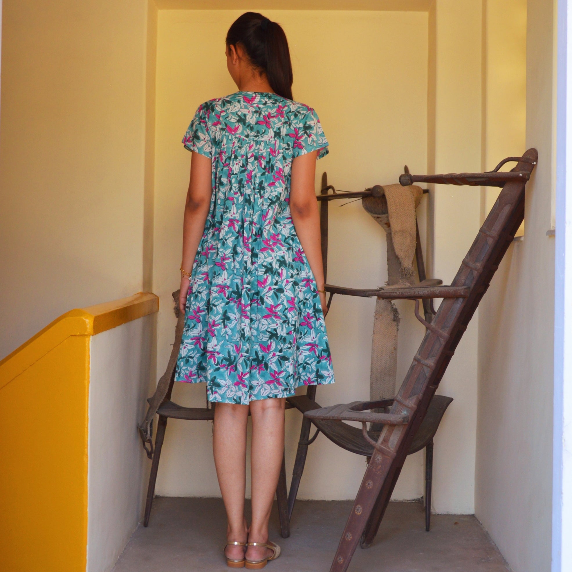 Iris Dress Figuieres 100% Organic Cotton - Green GREEN