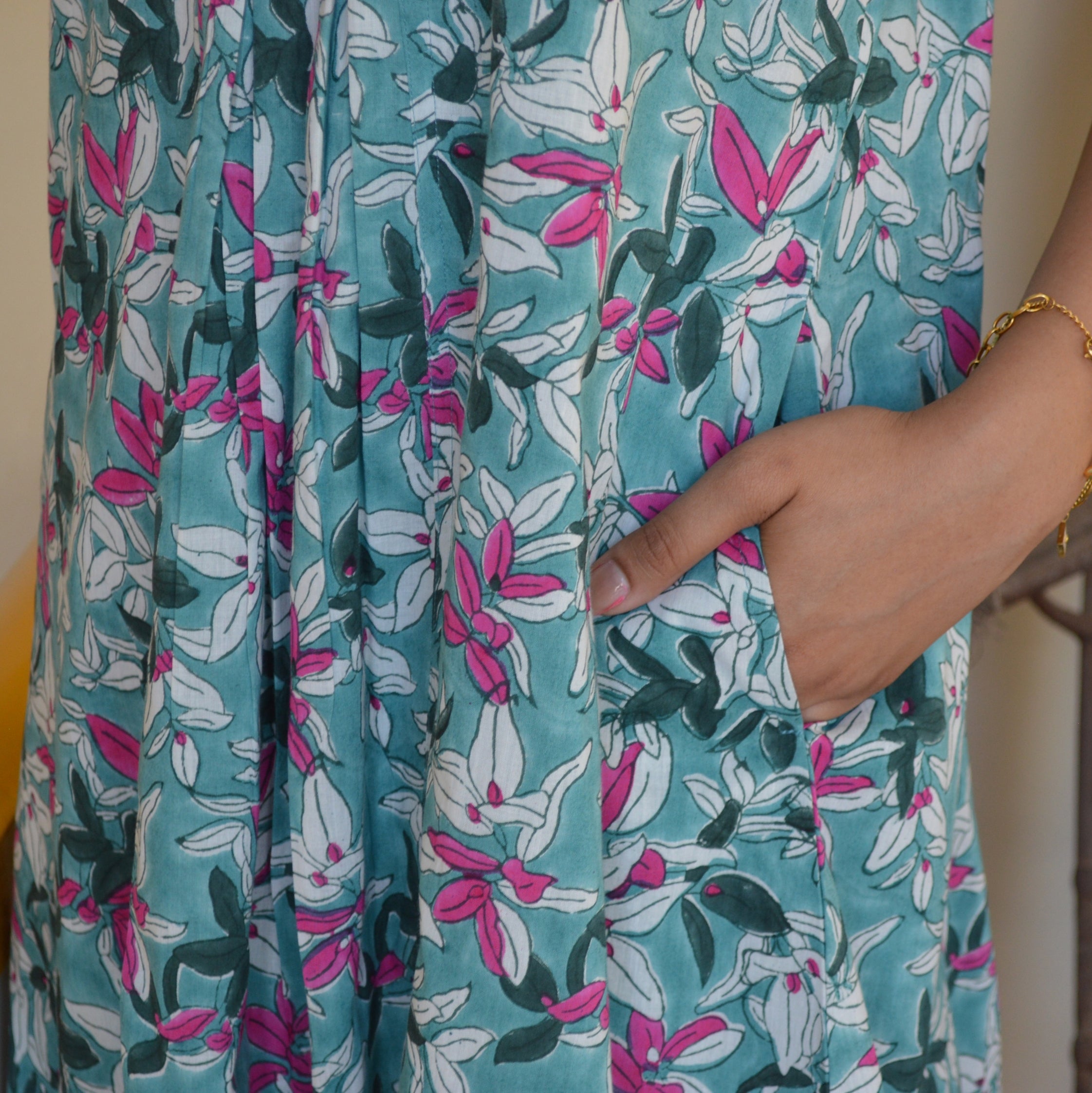 Iris Dress Figuieres 100% Organic Cotton - Green GREEN