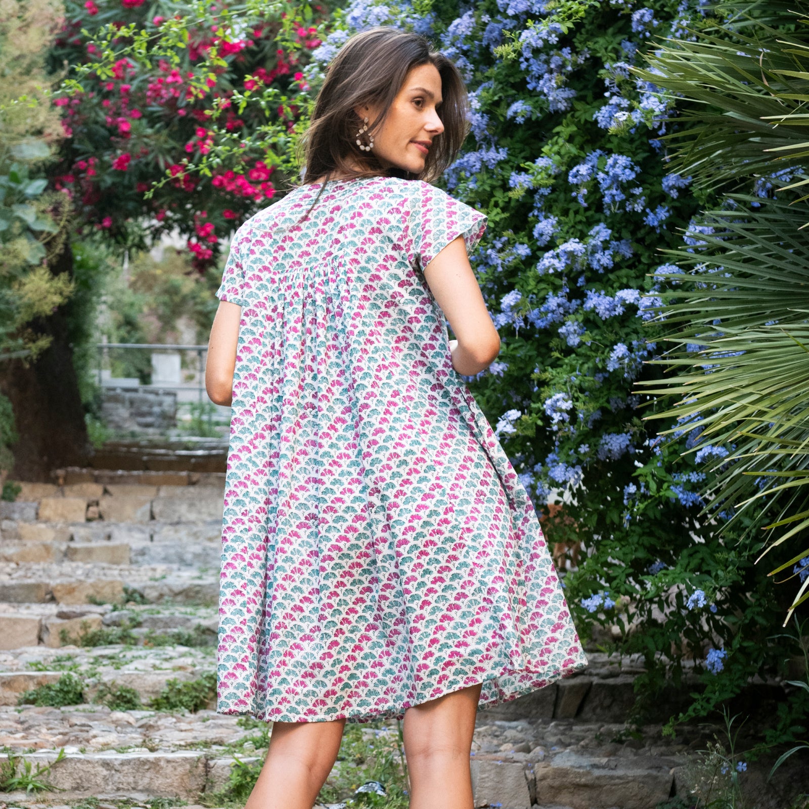 Iris Dress Guarrigue 100% Organic Cotton - Green GREEN