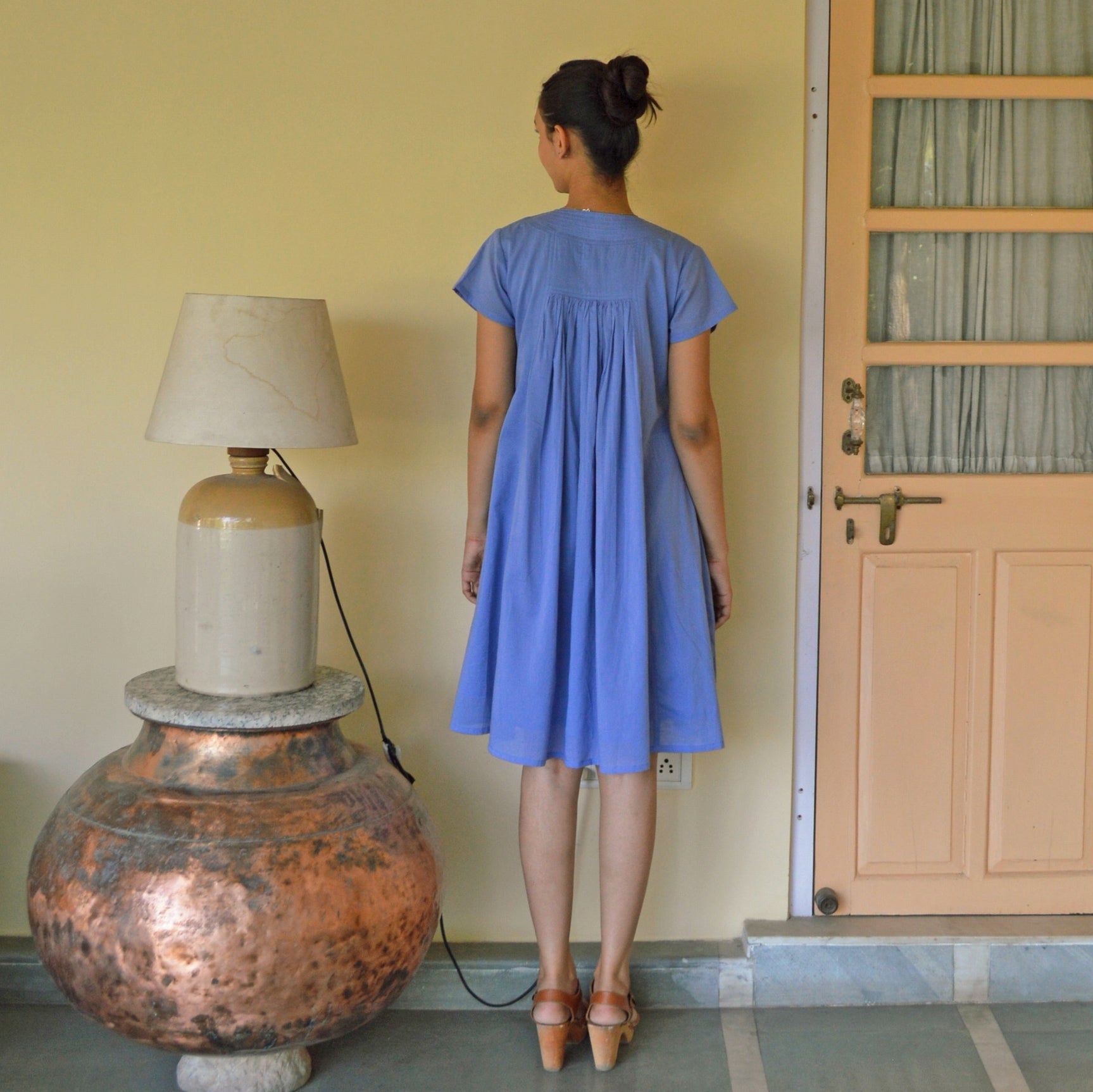 Iris V-neck Dress S.color 100% Coton - Lilac LILAC