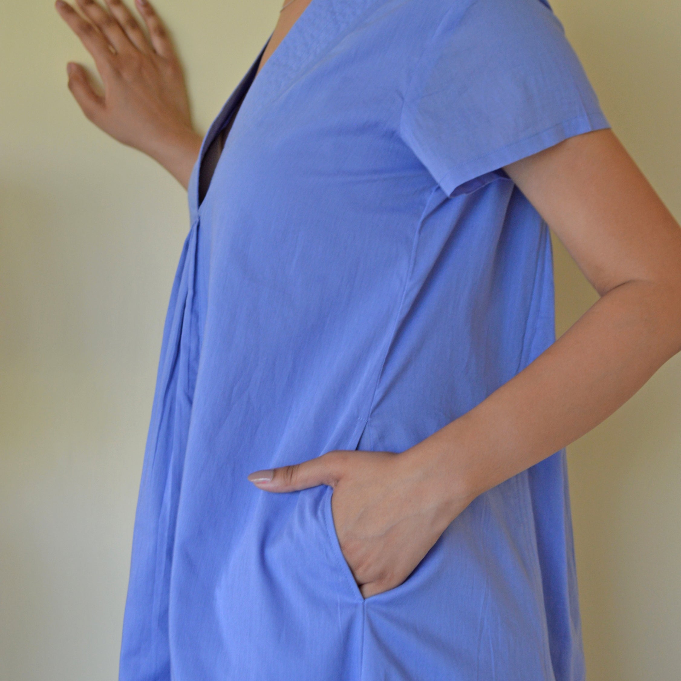 Iris V-neck Dress S.color 100% Coton - Lilac LILAC