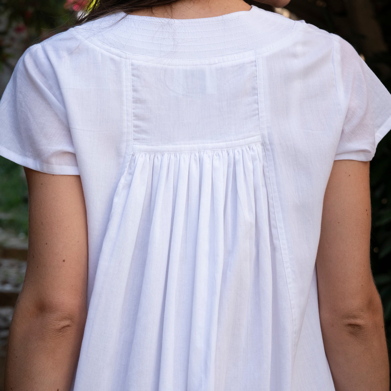 Iris V-neck Dress S.color 100% Coton - White WHITE