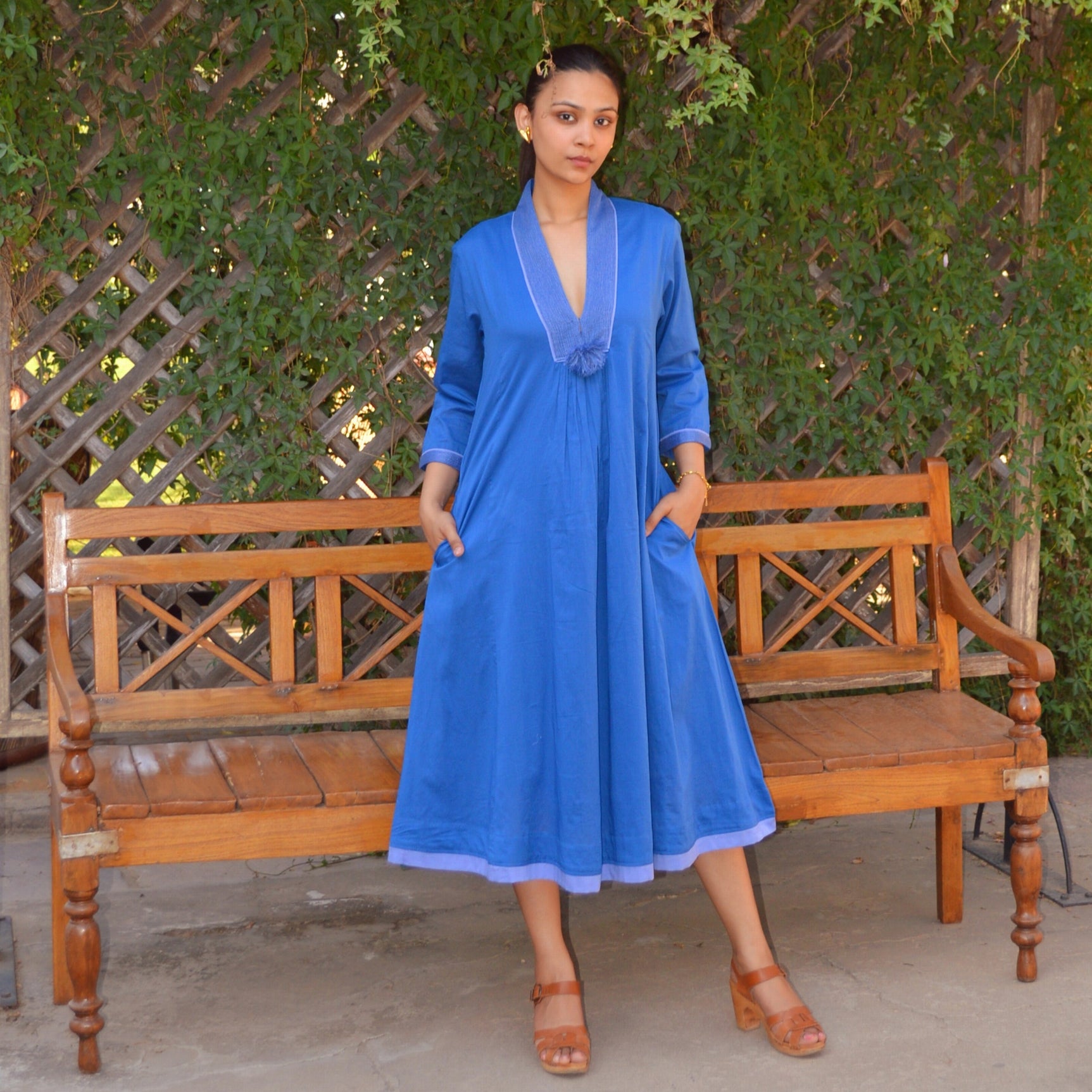 Anaelle Dress S.color 100% Coton - Blue BLUE