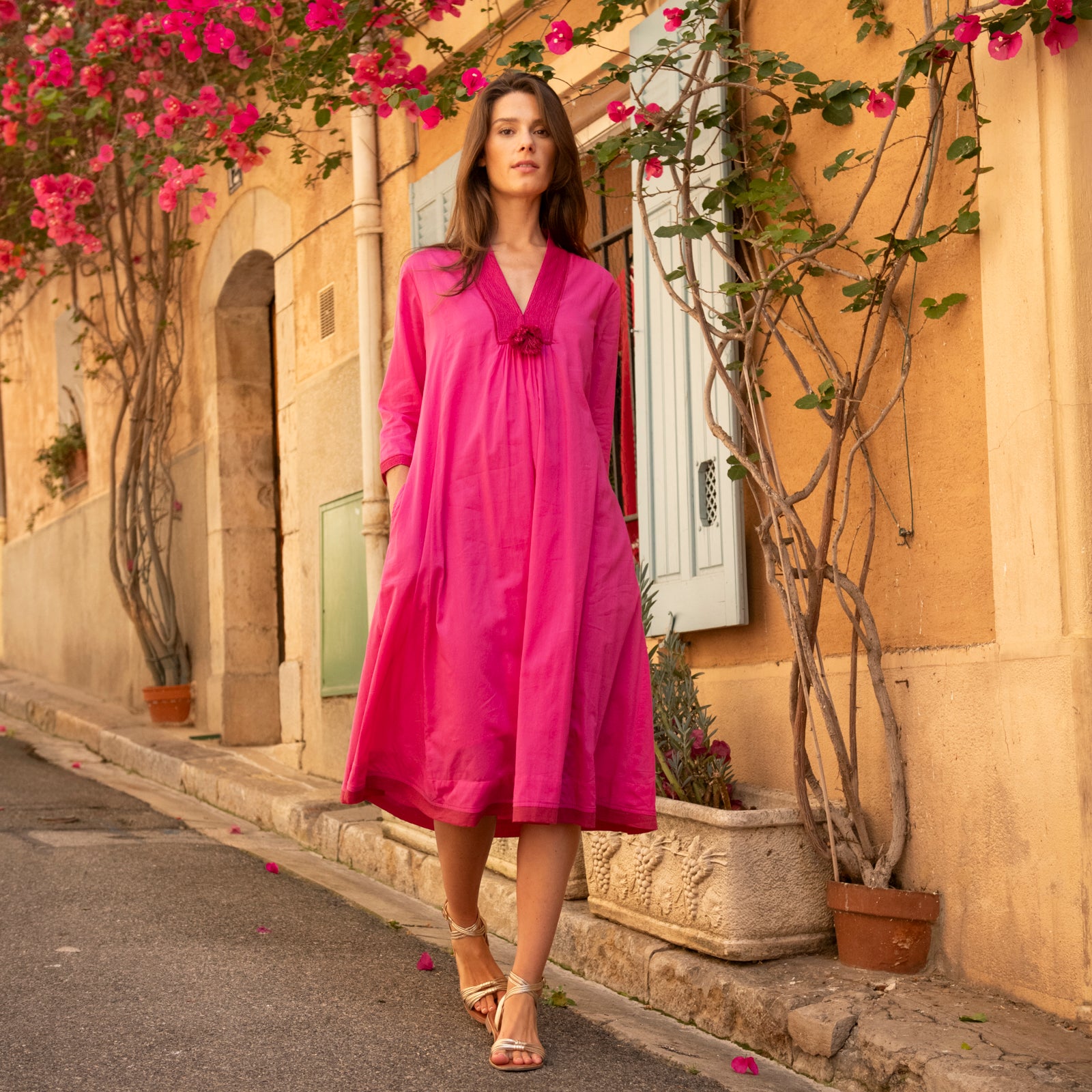 Anaelle Dress S.color 100% Coton - Pink PINK