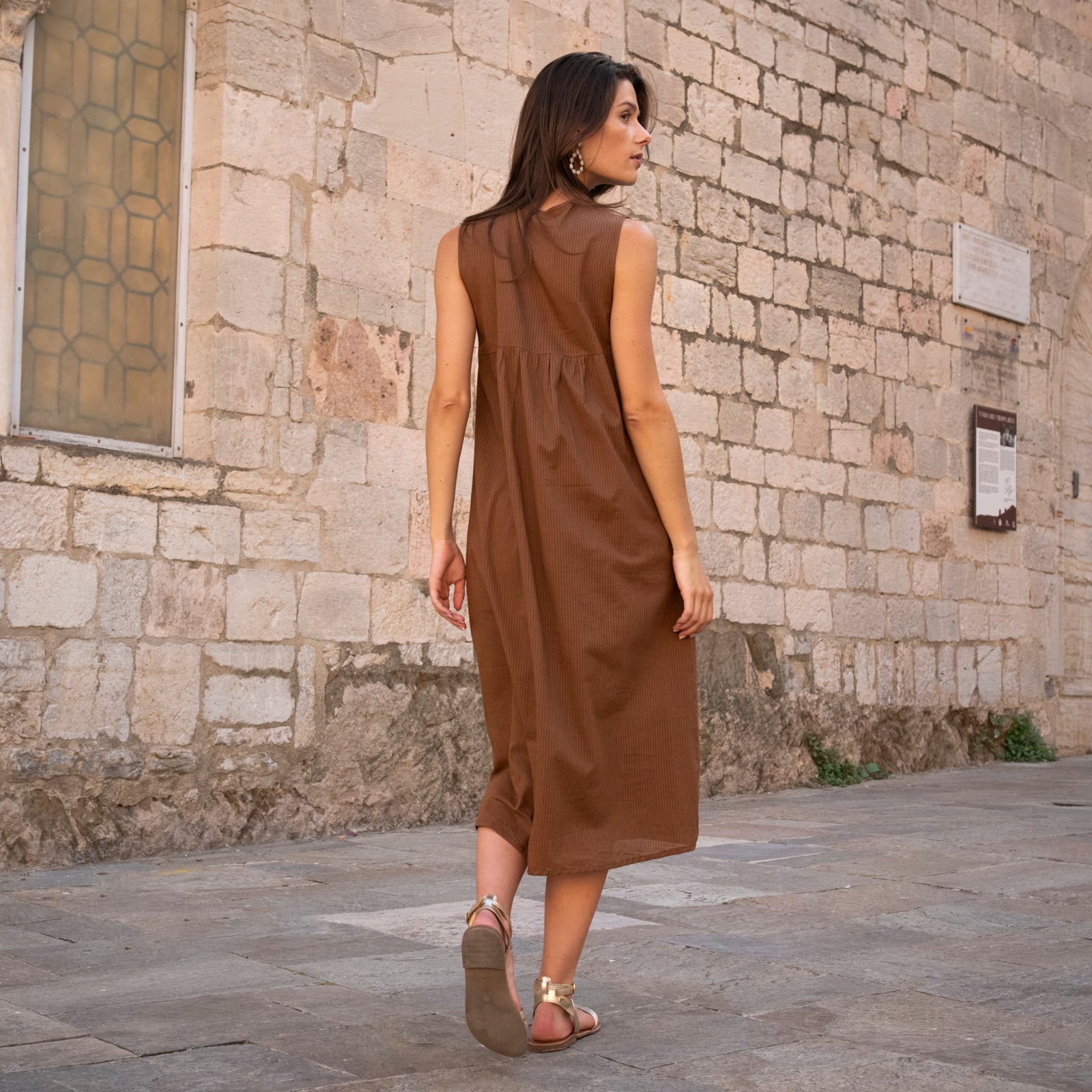 Amy Dress S.color 100% Coton - Brown BROWN