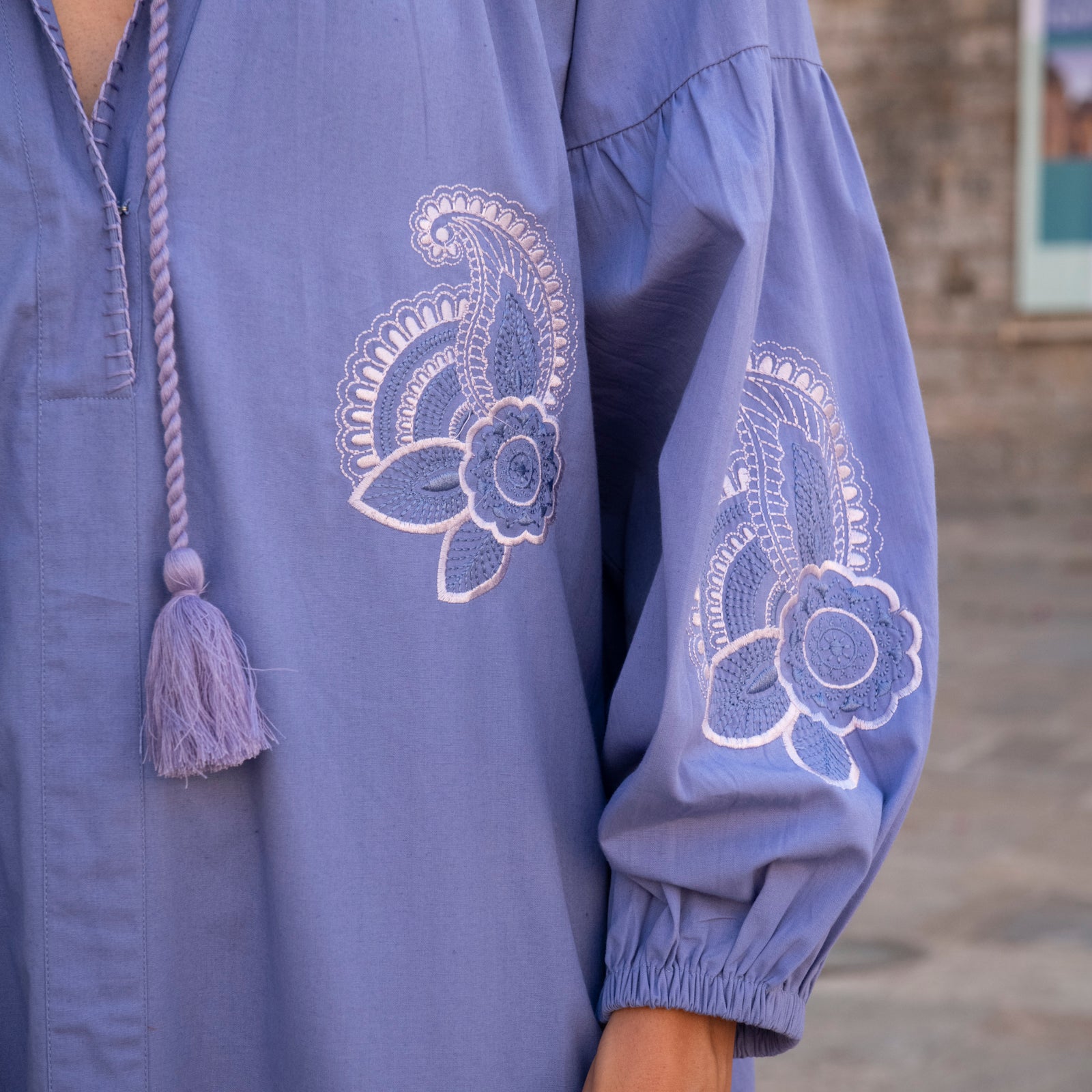 Virginia Dress Embroidery 100% Coton - Lilac LILAC