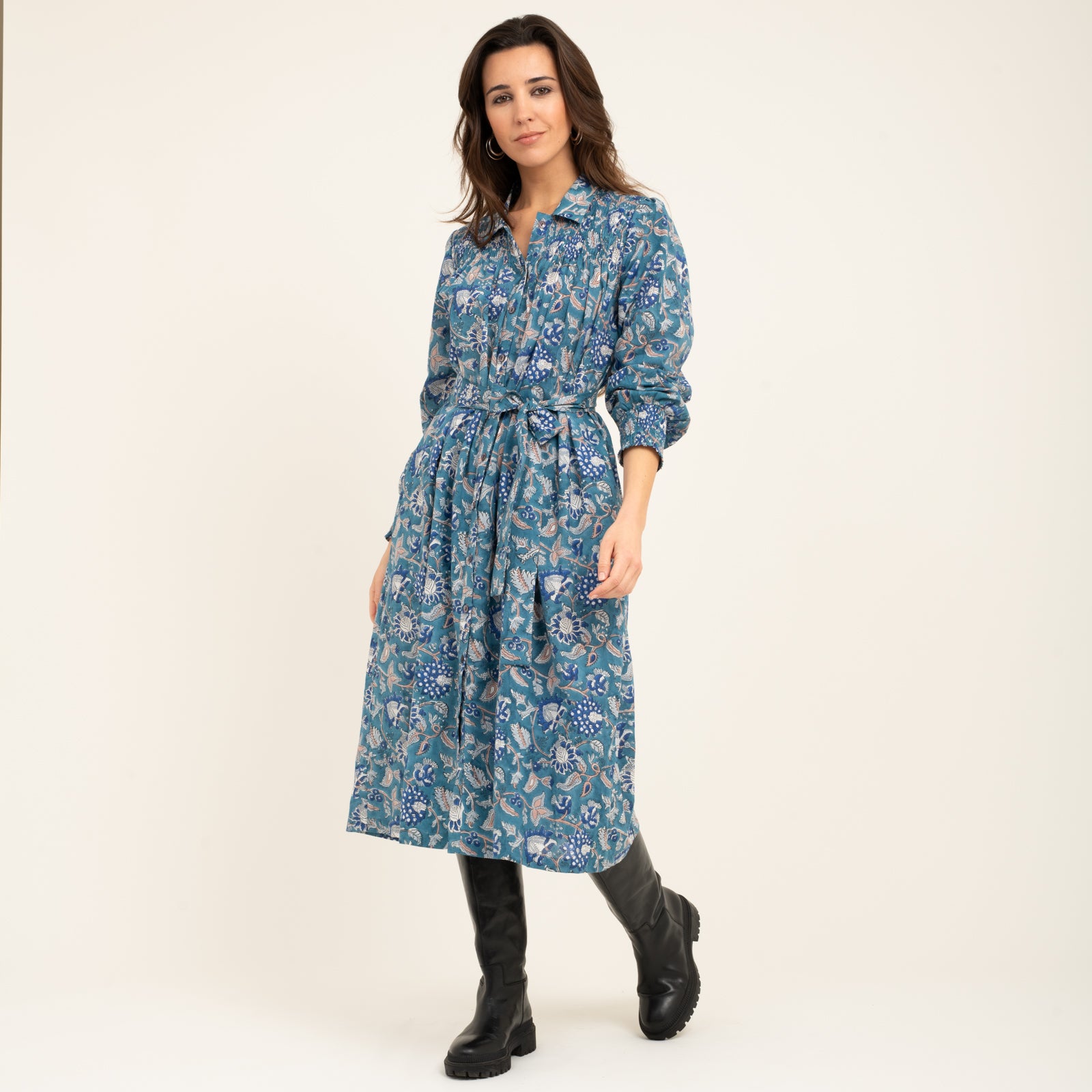 Bonnie Dress Tara Jaya 100% Organic Cotton - Blue BLUE