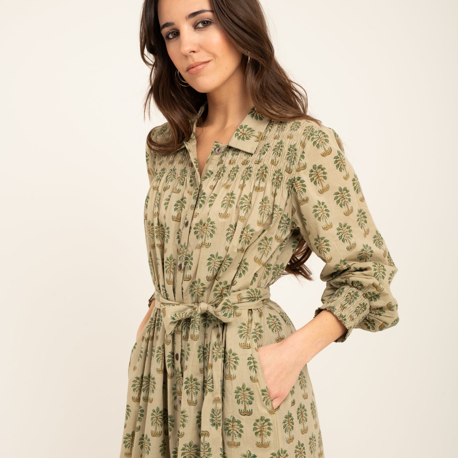 Bonnie Dress Tara Jaya 100% Organic Cotton - Green GREEN