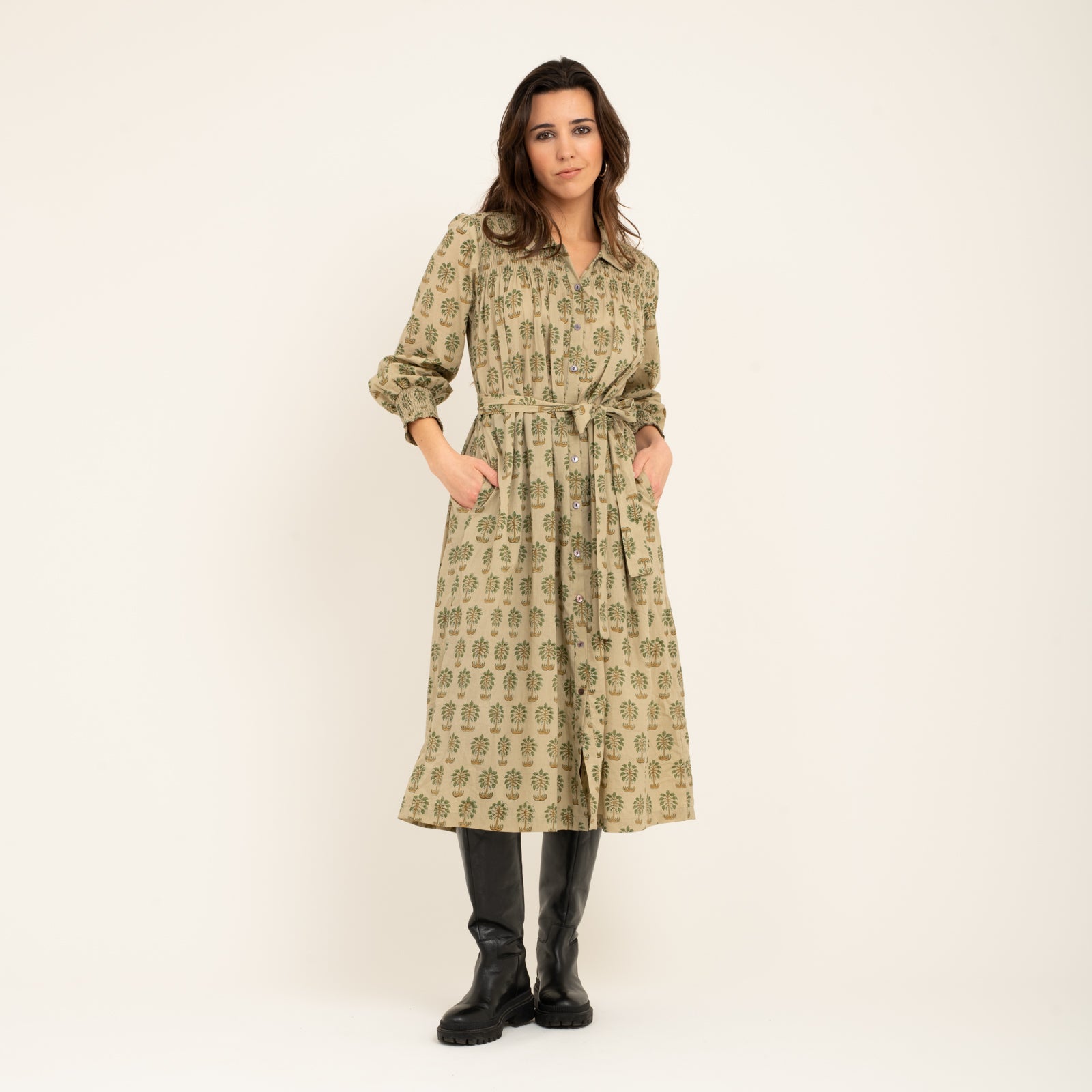 Bonnie Dress Tara Jaya 100% Organic Cotton - Green GREEN