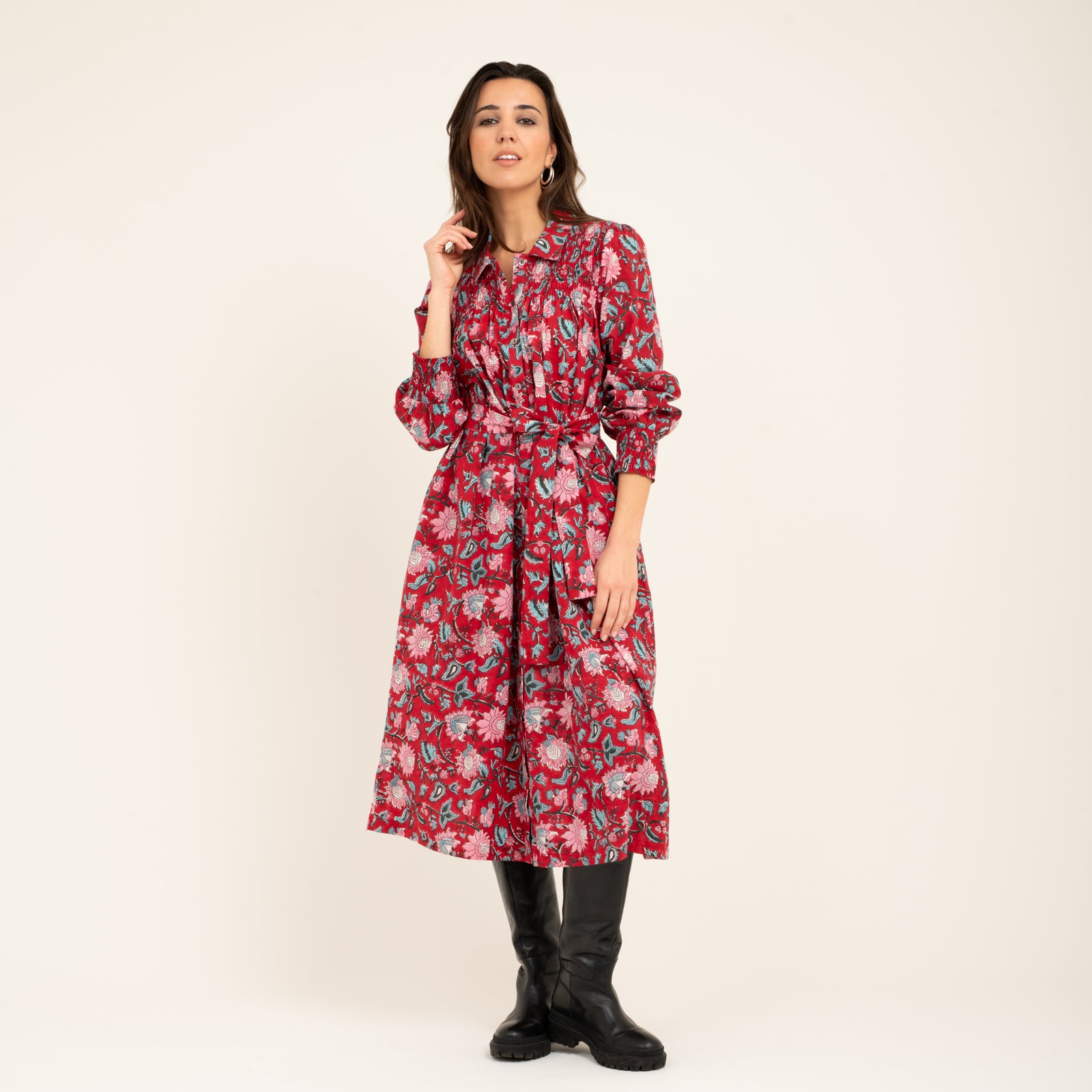 Bonnie Dress Tara Jaya 100% Organic Cotton - Red RED