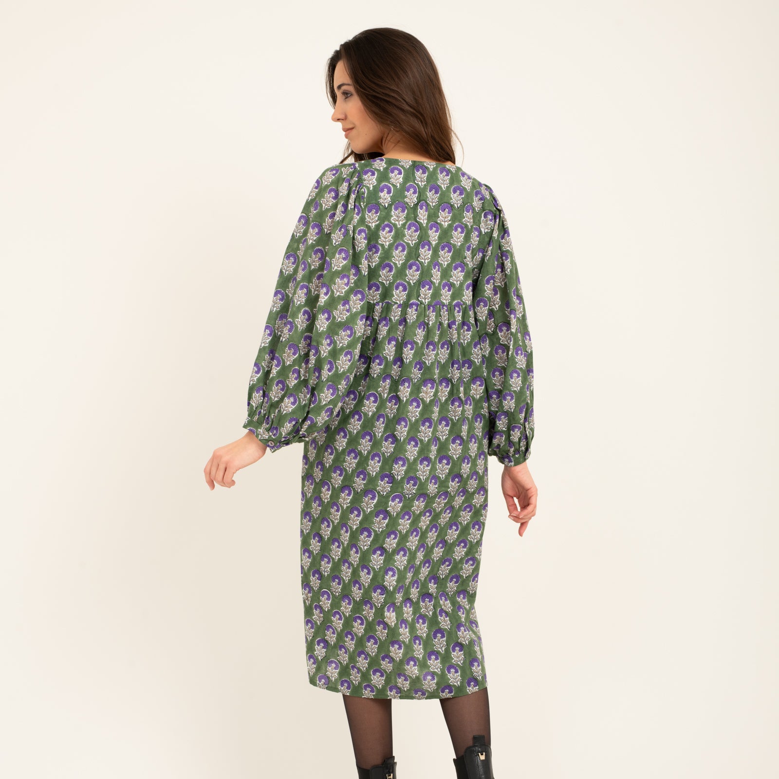 Caroline Dress Sathi 100% Organic Cotton - Green GREEN