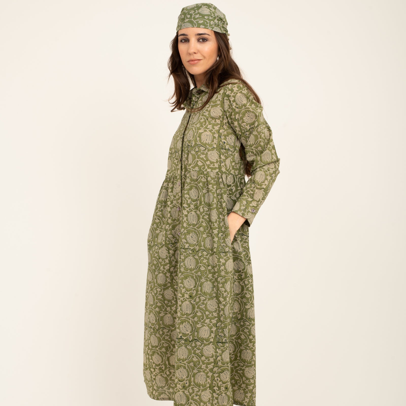 Paulette Dress Pema 100% Organic Cotton - Green GREEN