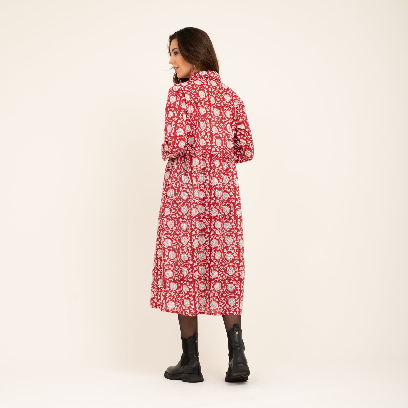 Paulette Dress Pema 100% Organic Cotton - Red RED