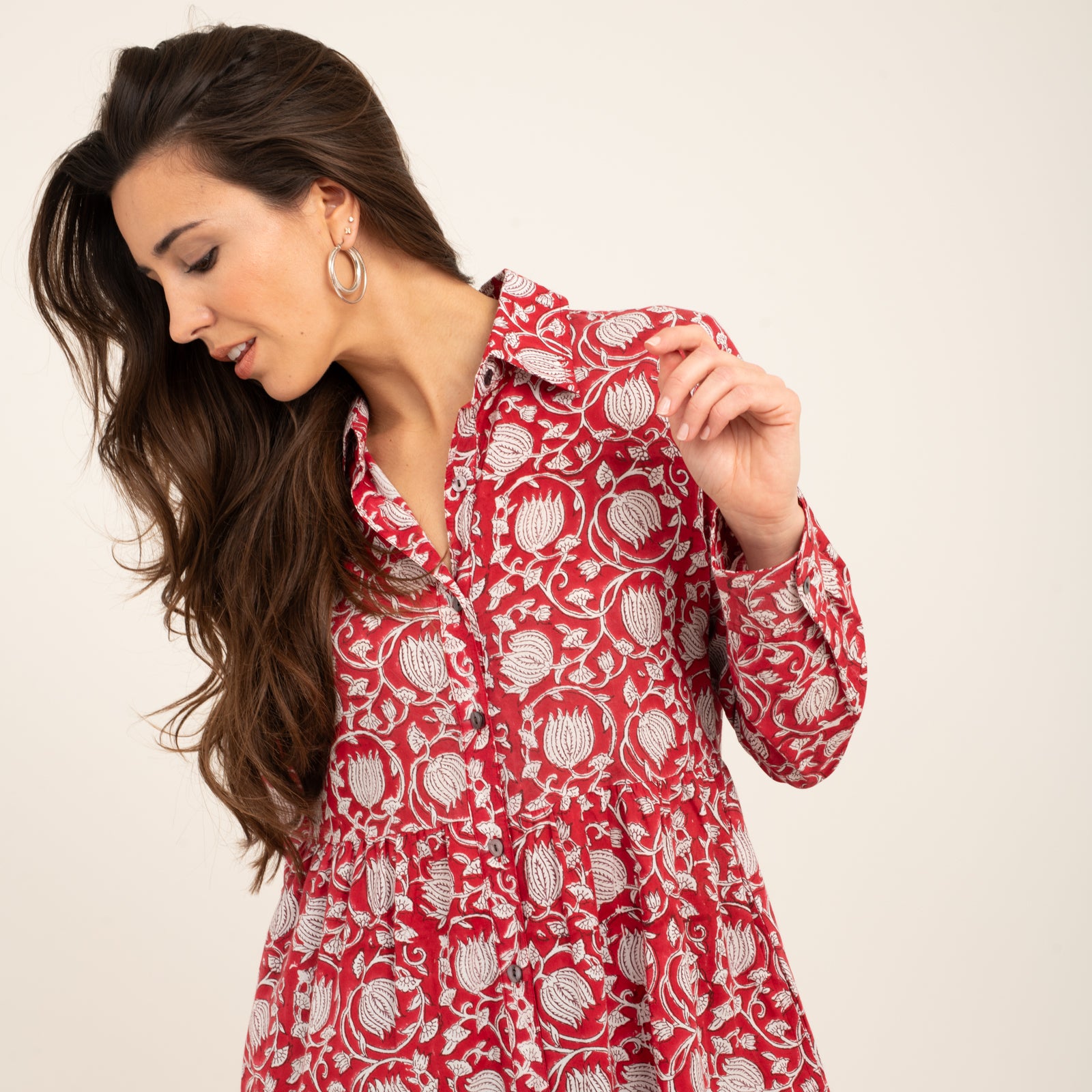 Paulette Dress Pema 100% Organic Cotton - Red RED