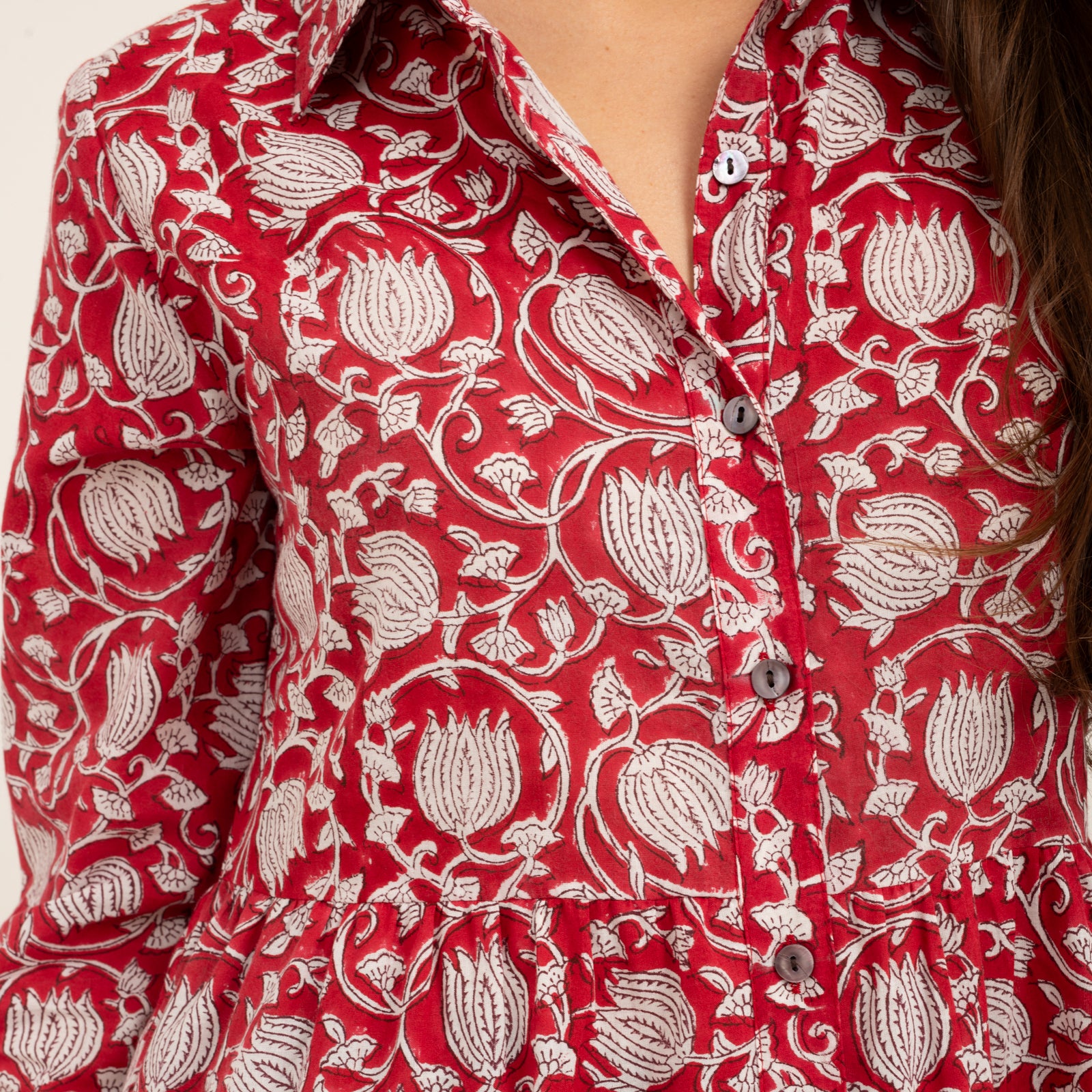 Paulette Dress Pema 100% Organic Cotton - Red RED