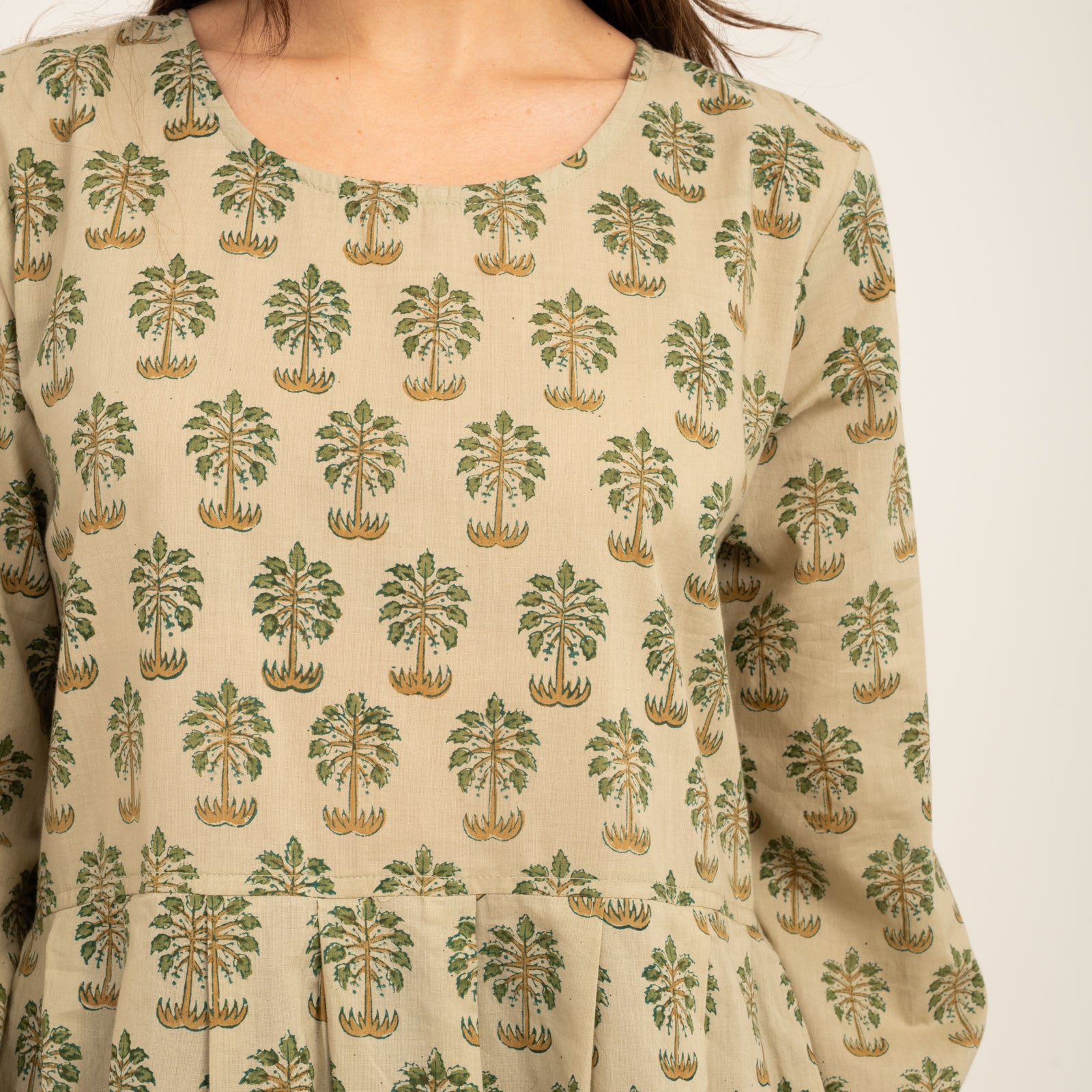 Carole Dress Shandra Jaya 100% Organic Cotton - Green Palm GREEN PALM