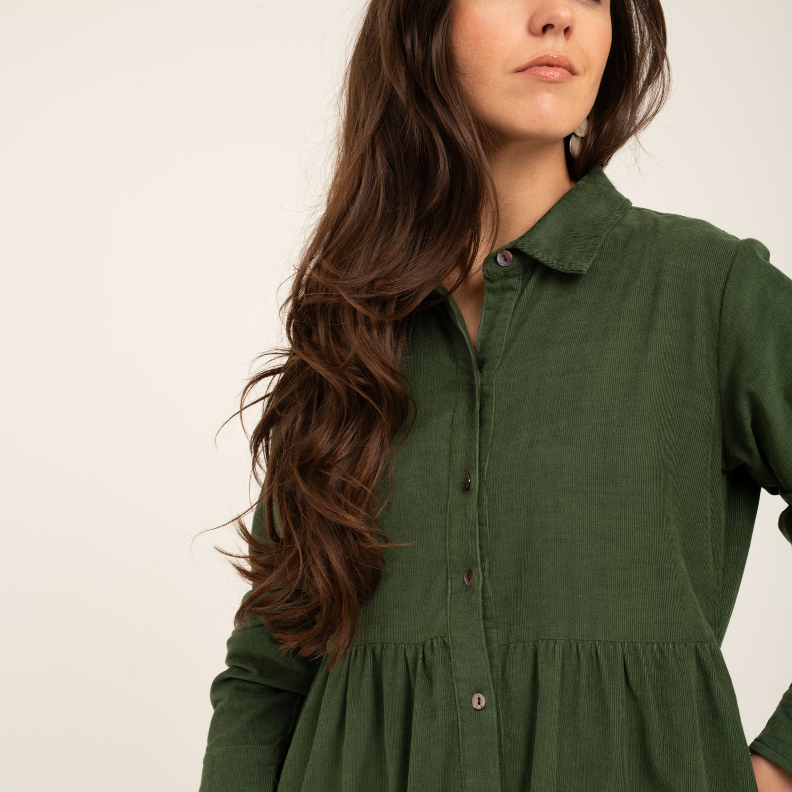 Paulette Dress Velvet 100% Coton - Green GREEN
