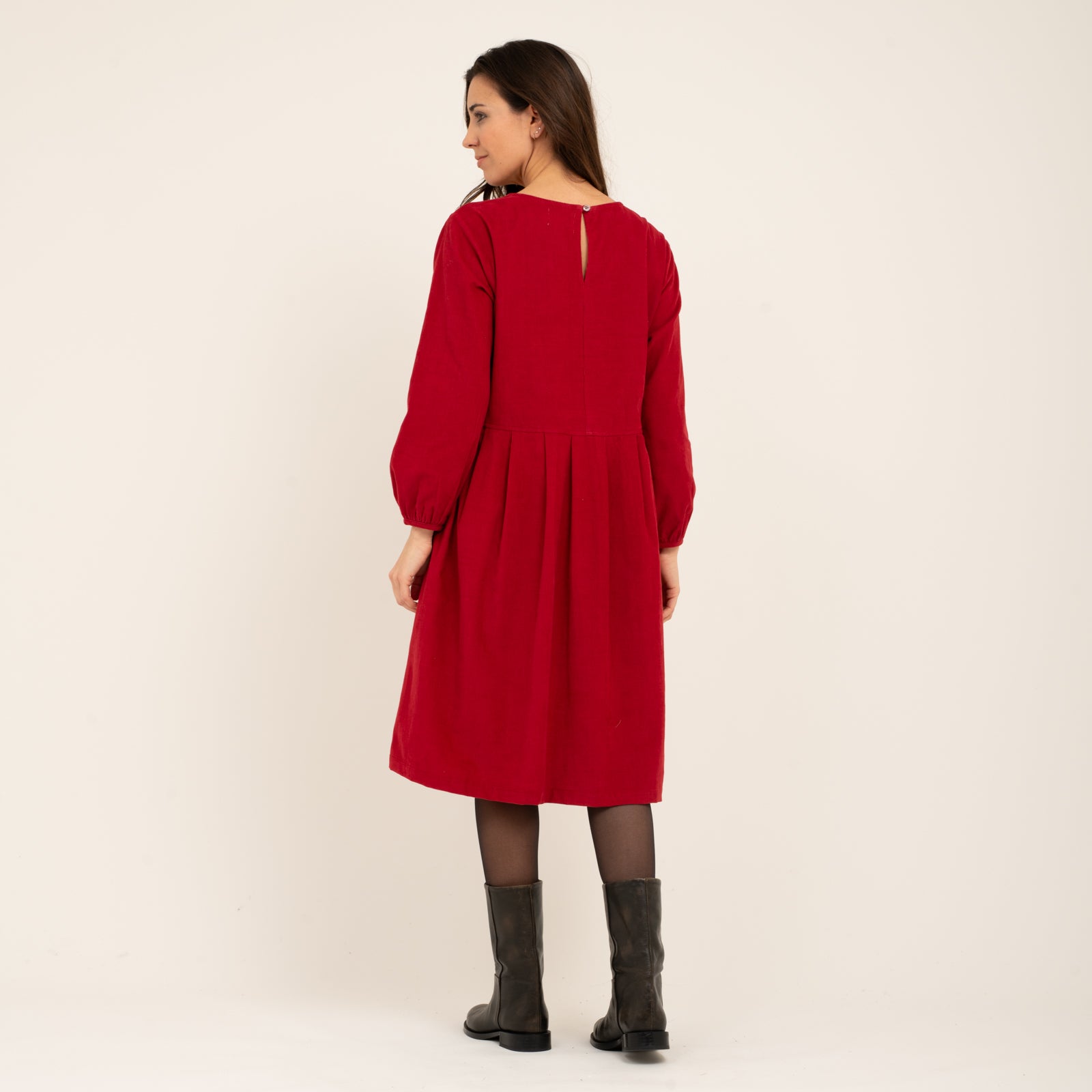 Carole Dress Velvet 100% Coton - Red RED
